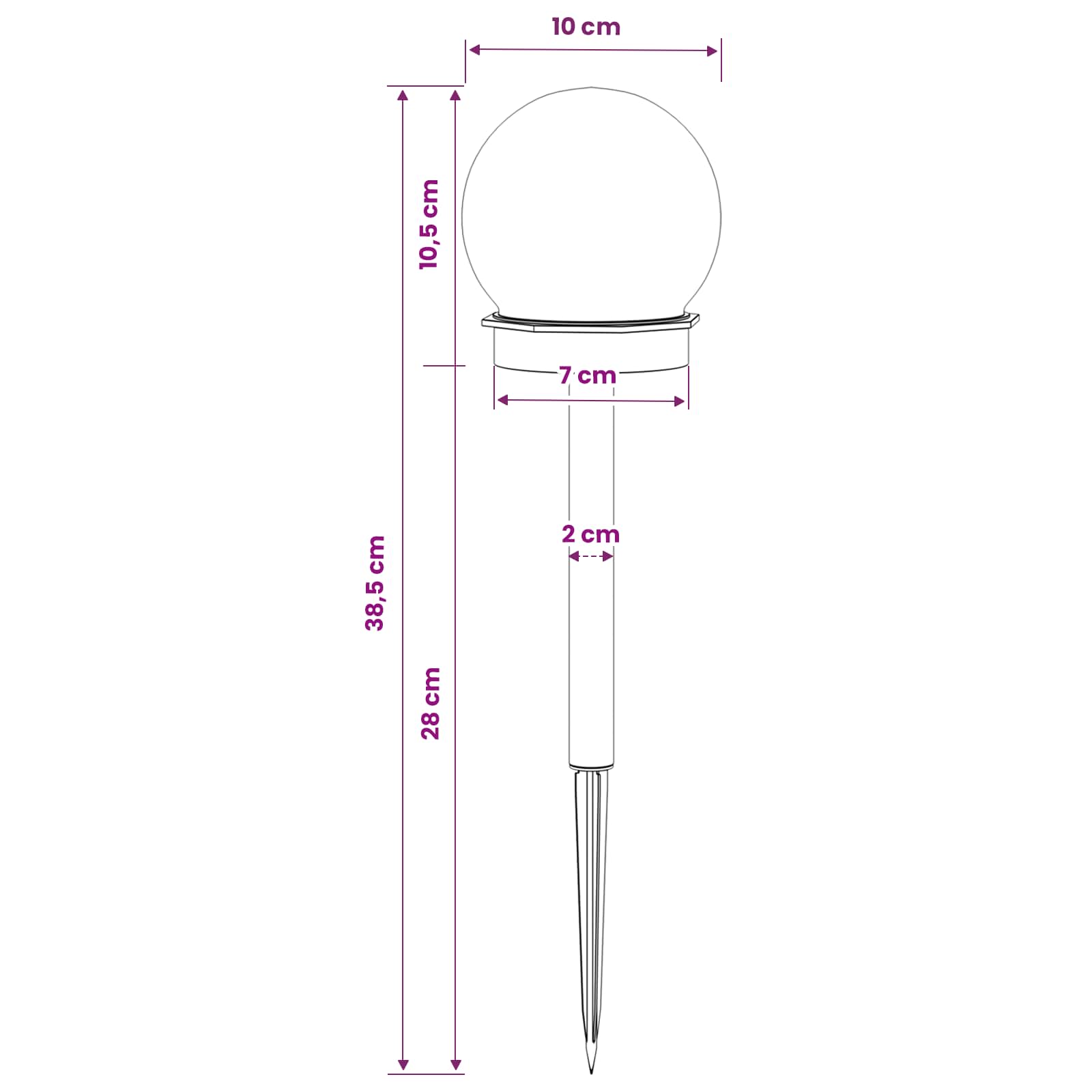 Lauko saulės šviestuvai su žemės kuolu 4 pcs Šilta balta ABS