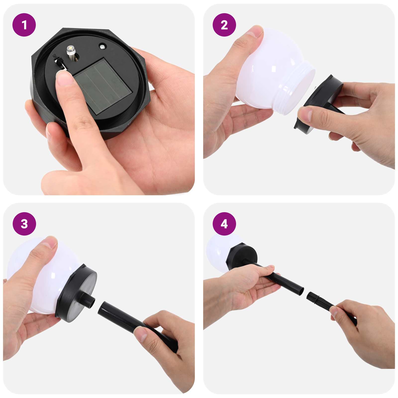 Lauko saulės šviestuvai su žemės kuolu 8 pcs Šilta balta ABS