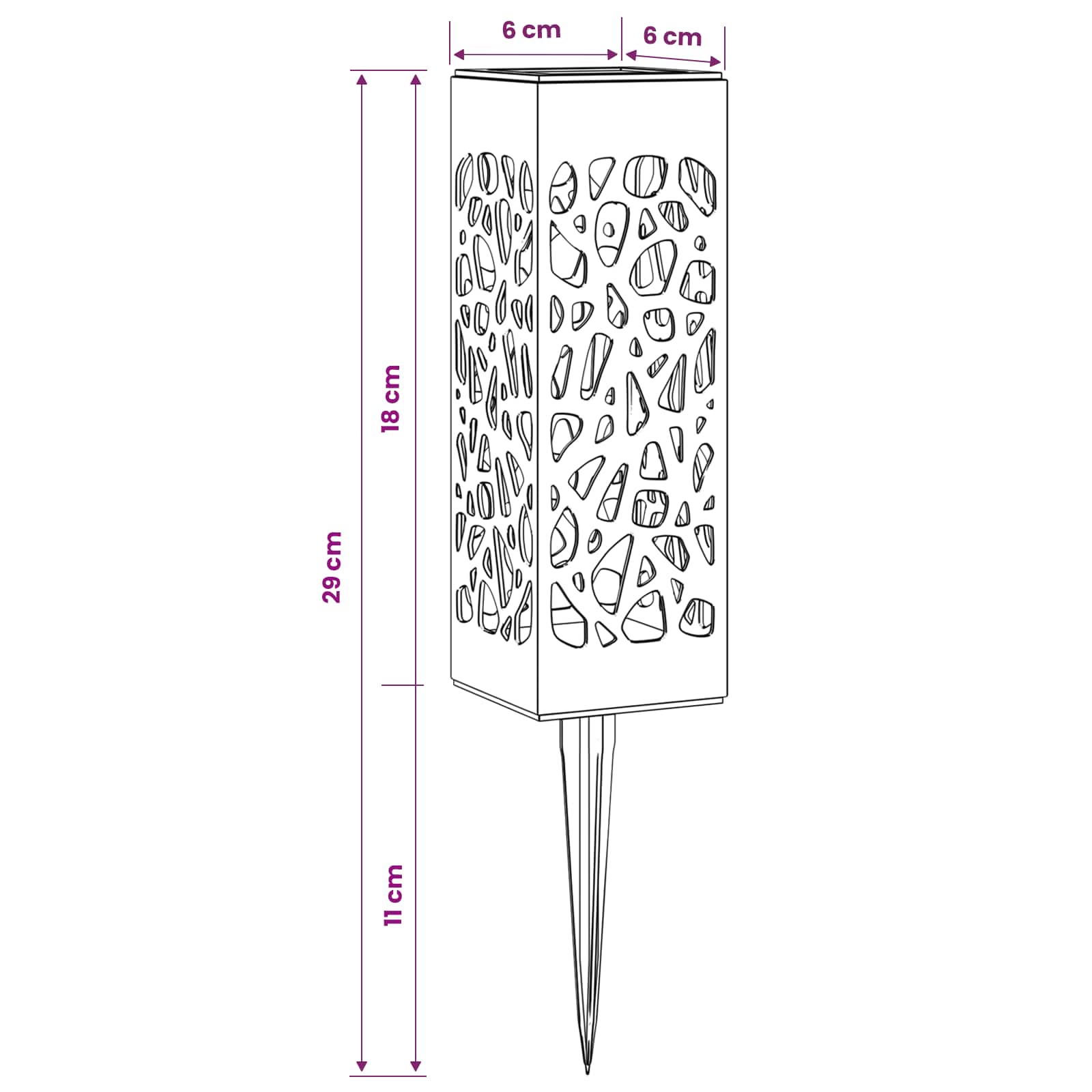 Lauko saulės šviestuvai su žemės kuolu 8 pcs Šilta balta 29 cm