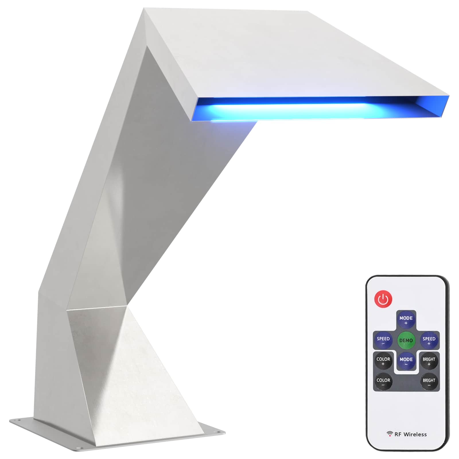 Baseino krioklys su RGB LED Nerūdijantis plienas Sidabrinė