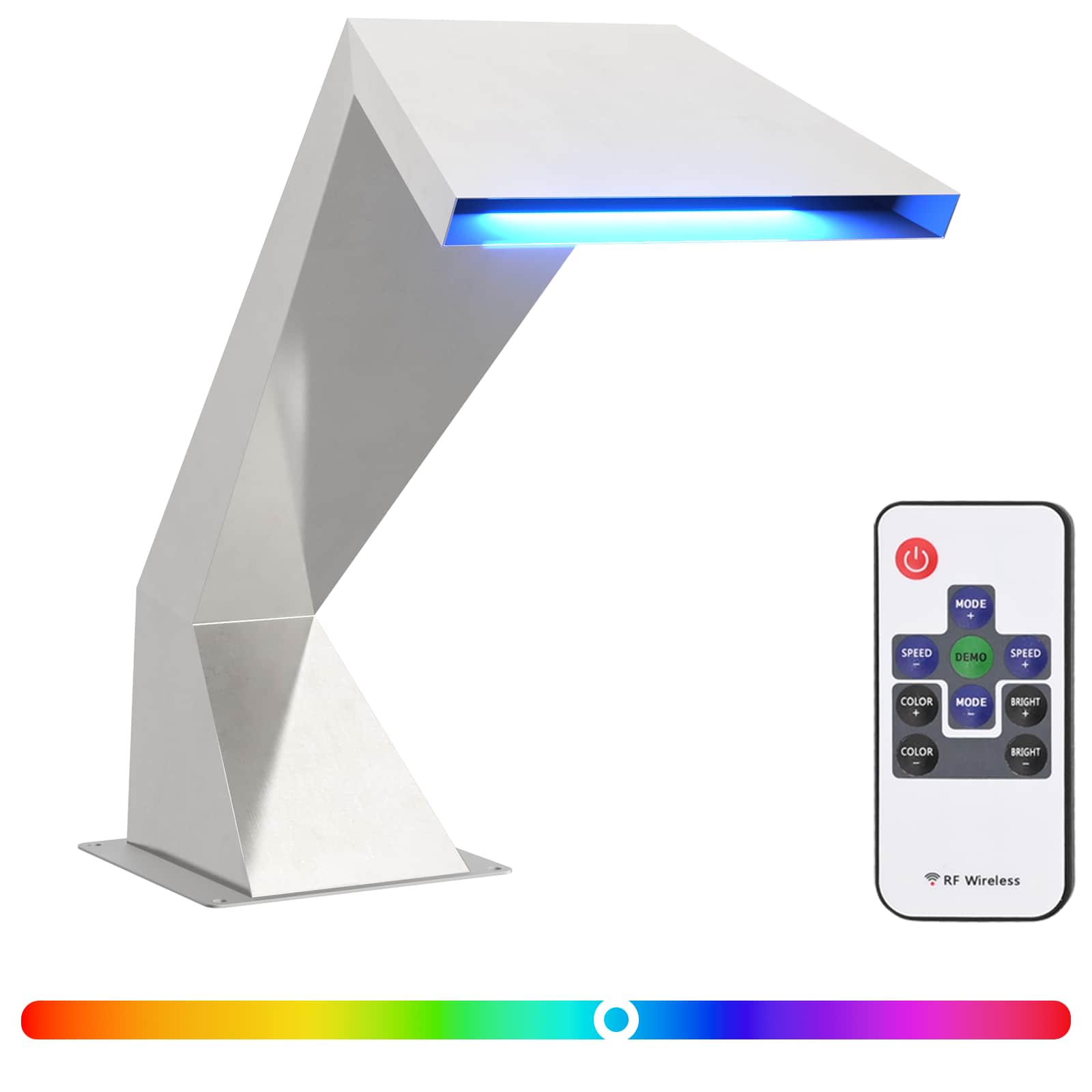 Baseino krioklys su RGB LED Nerūdijantis plienas Sidabrinė