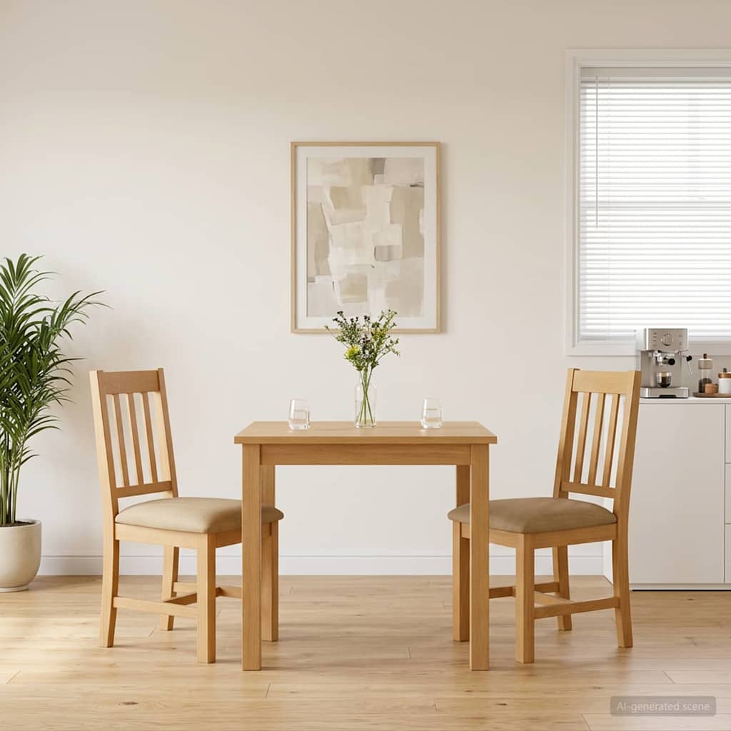 Valgomasis krėslas VENLO 2 pcs Kietas ąžuolo medis Smėlio