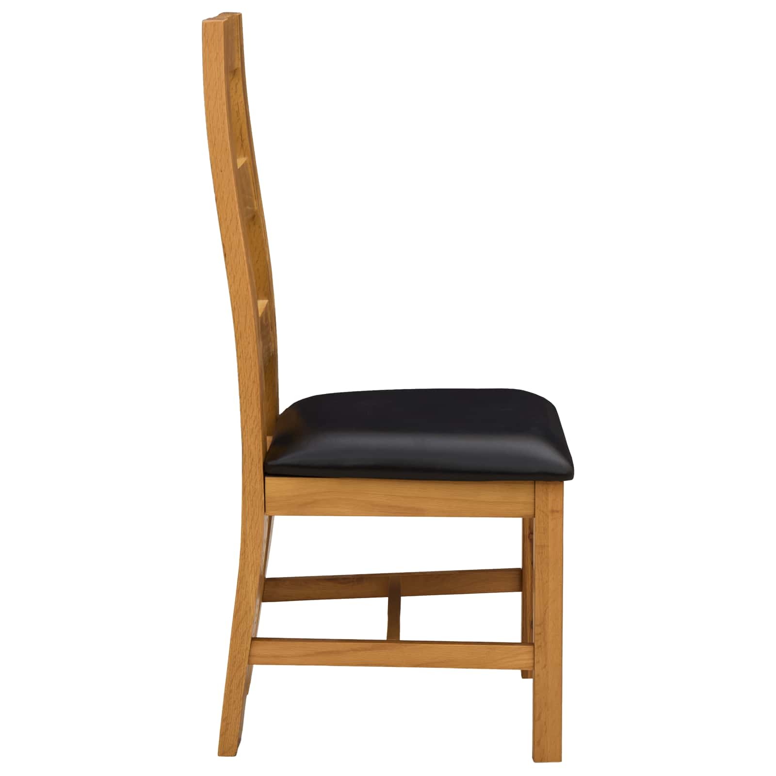 Valgomasis krėslas 2 pcs Kietas ąžuolo medis Juoda