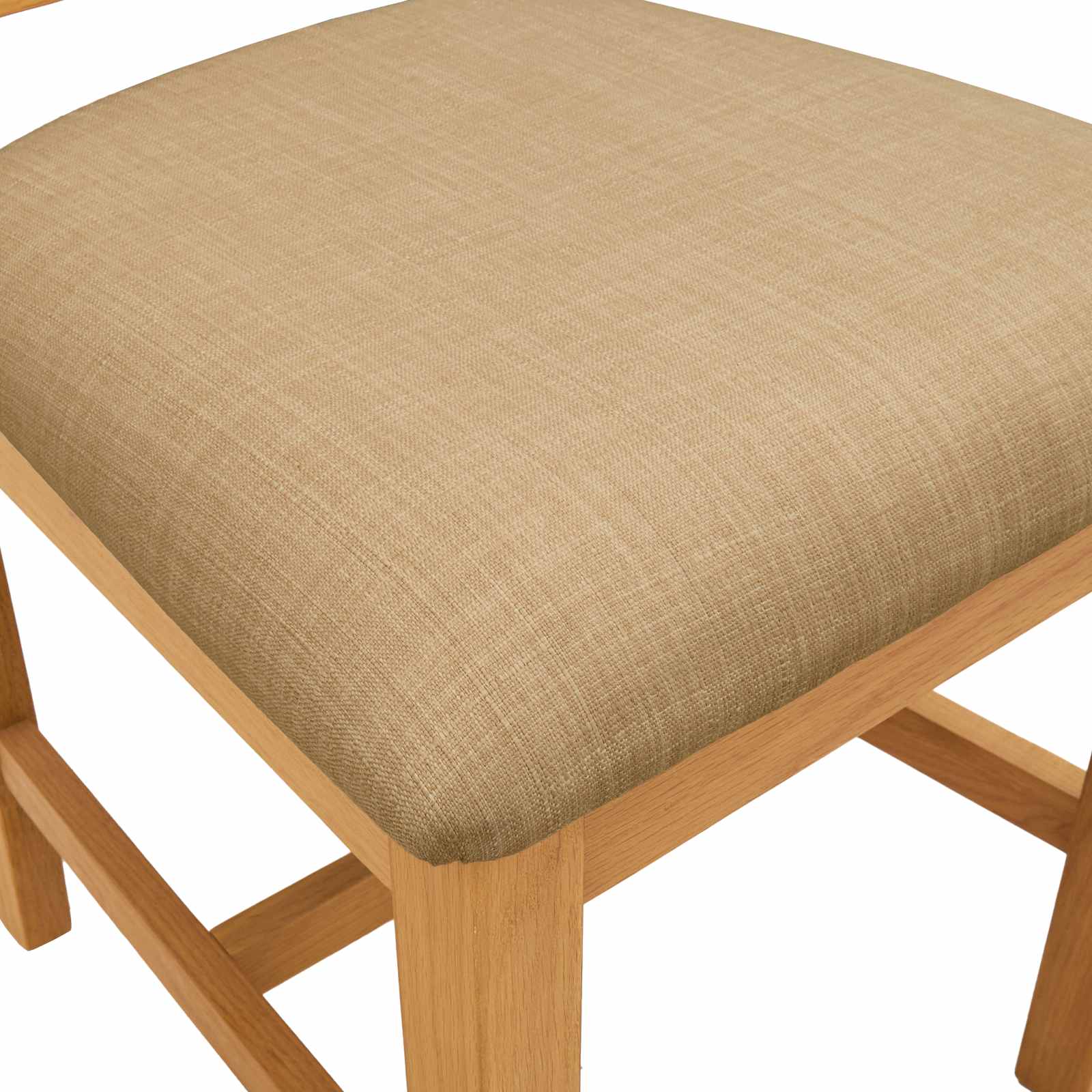Valgomasis krėslas 2 pcs Kietas ąžuolo medis Smėlio