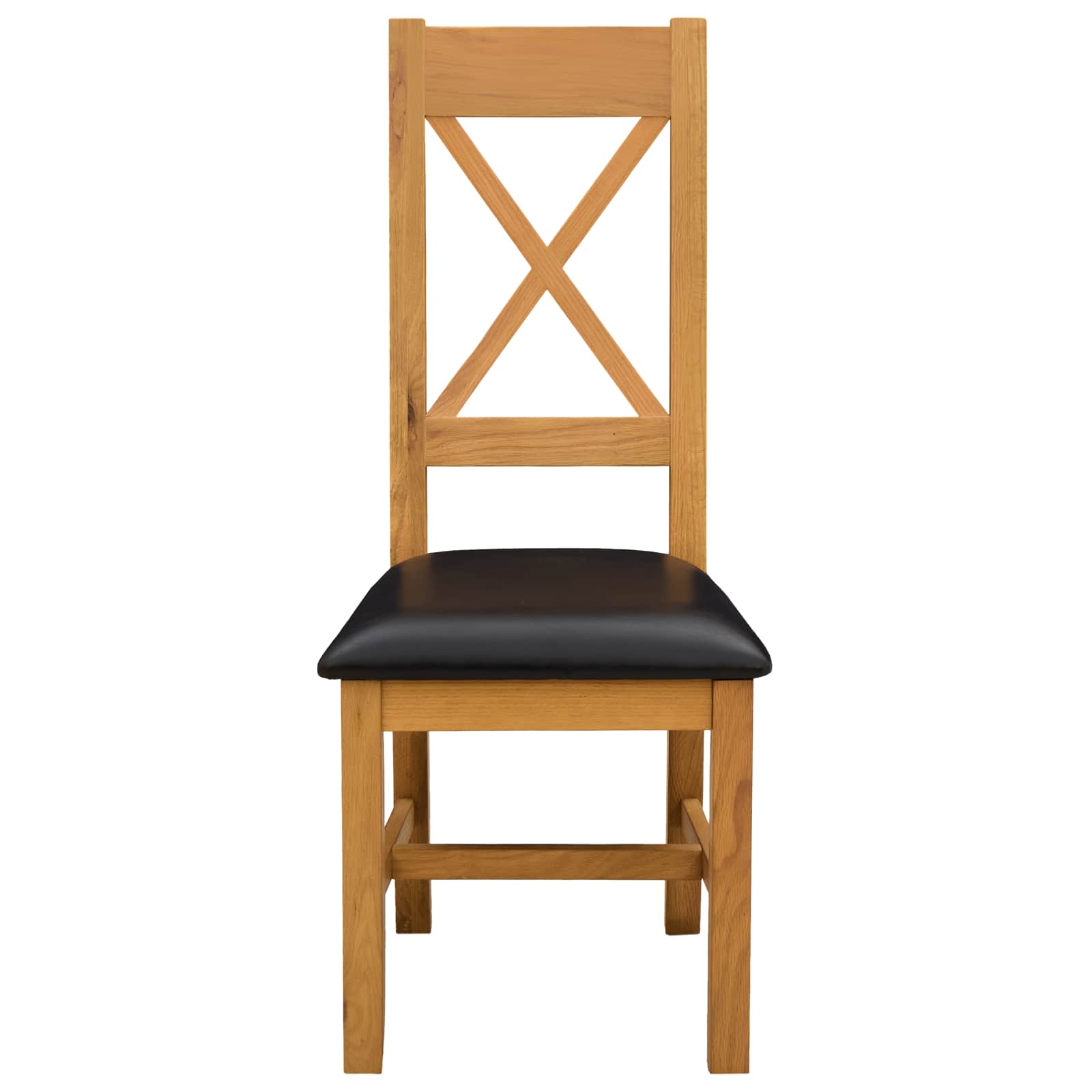 Valgomasis krėslas 2 pcs Kietas ąžuolo medis Juoda