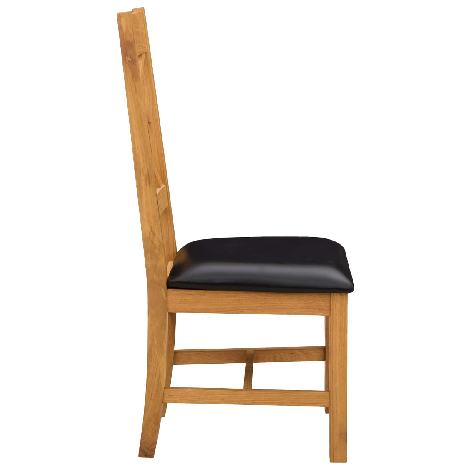 Valgomasis krėslas 2 pcs Kietas ąžuolo medis Juoda