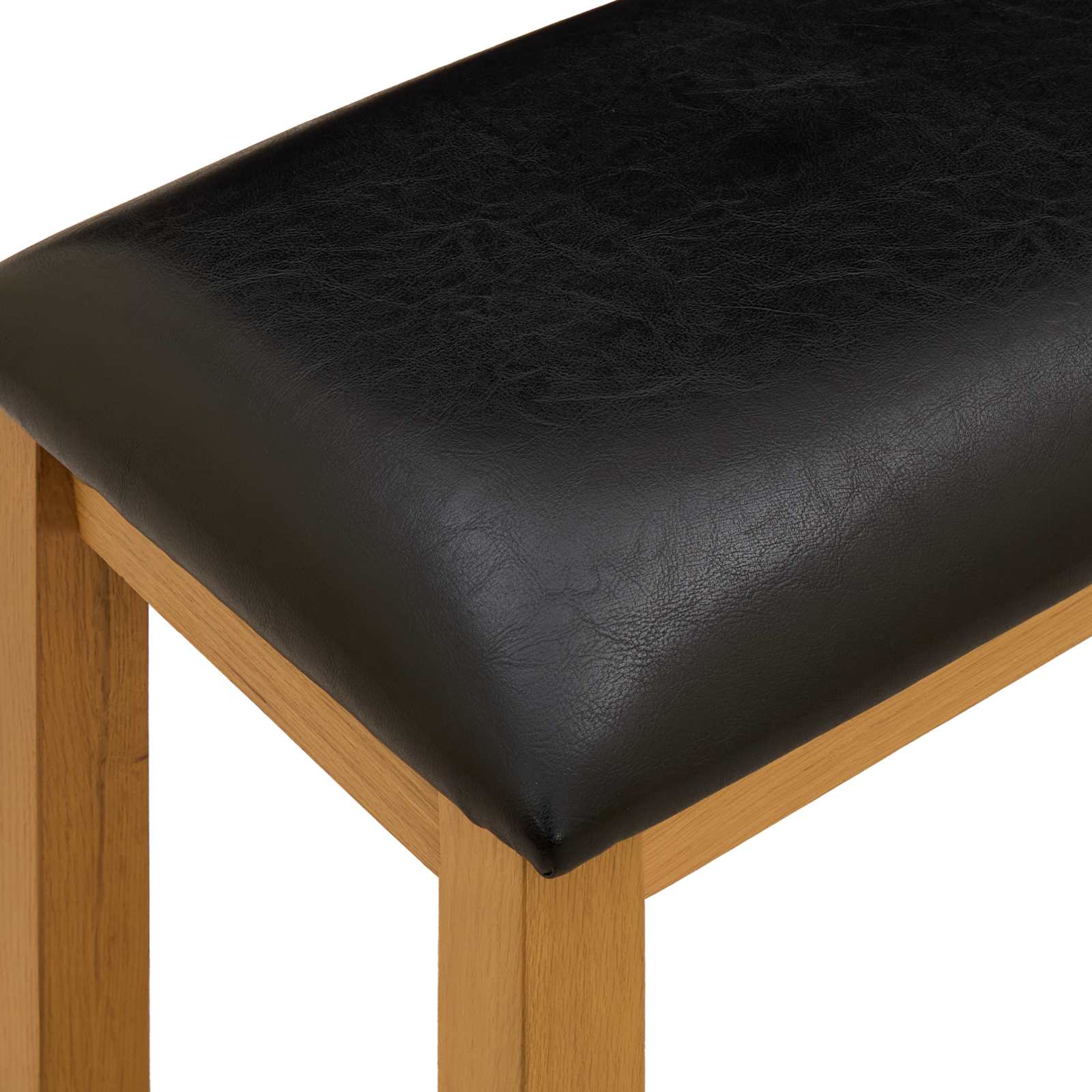 Valgomojo suolas 95 x 32 x 45 cm Kietas ąžuolo medis Juoda