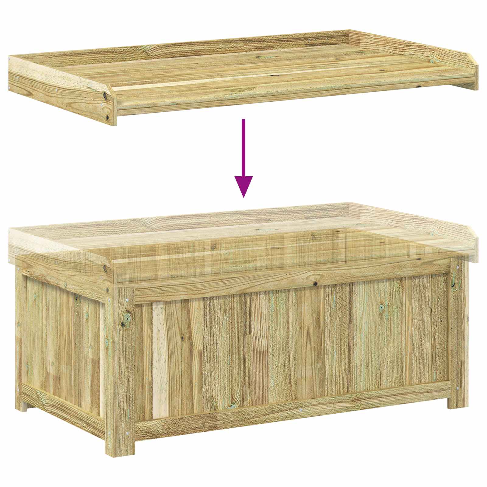 Lauko pagalvių dėžė Impregnuota pušies mediena 104 x 60 x 47 cm
