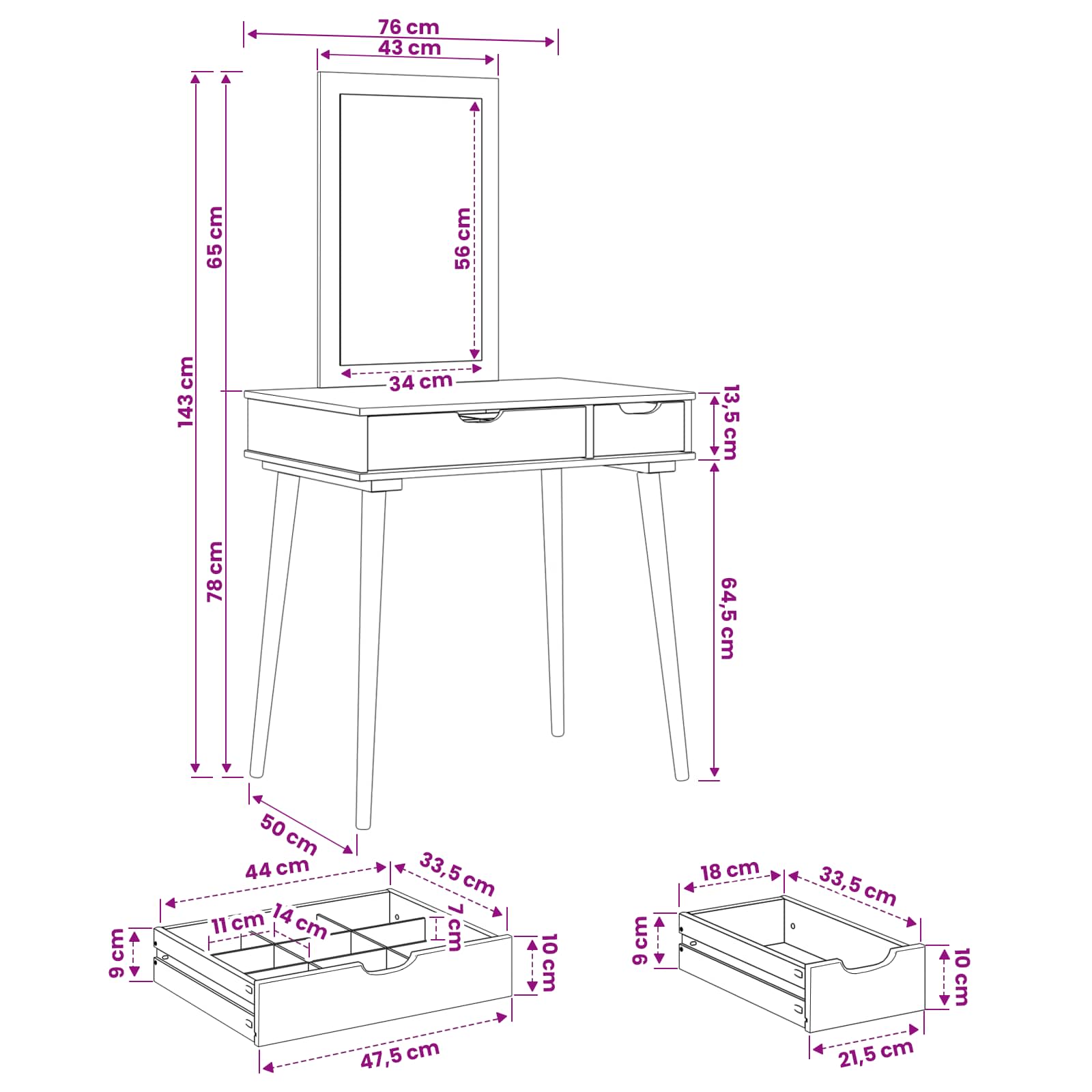 Tualetės rinkinys FAUSKE 2 pcs Balta 76 x 50 x 143 cm
