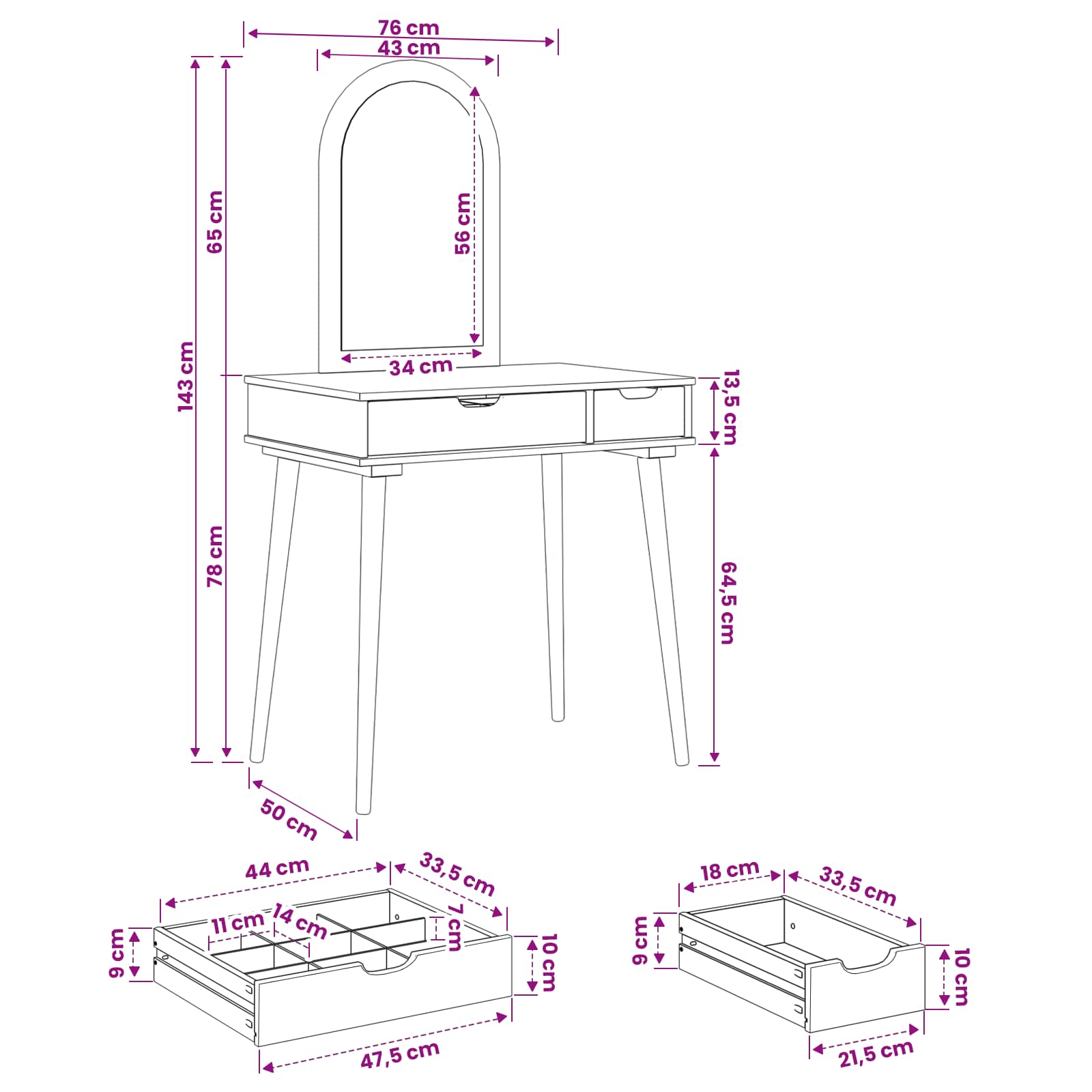 Tualetės rinkinys FAUSKE 2 pcs Balta 76 x 50 x 143 cm