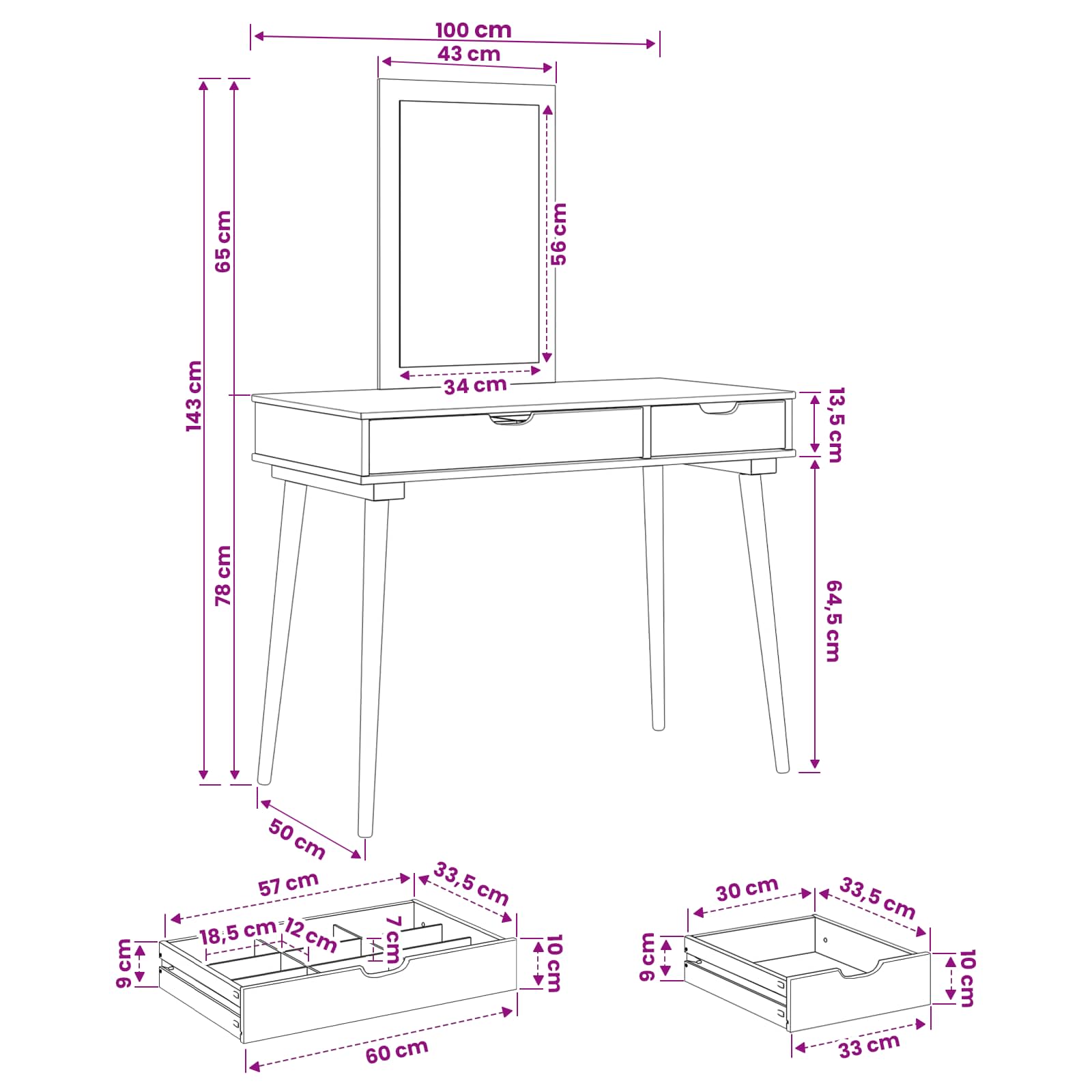 Tualetės rinkinys FAUSKE 2 pcs Balta 100 x 50 x 143 cm