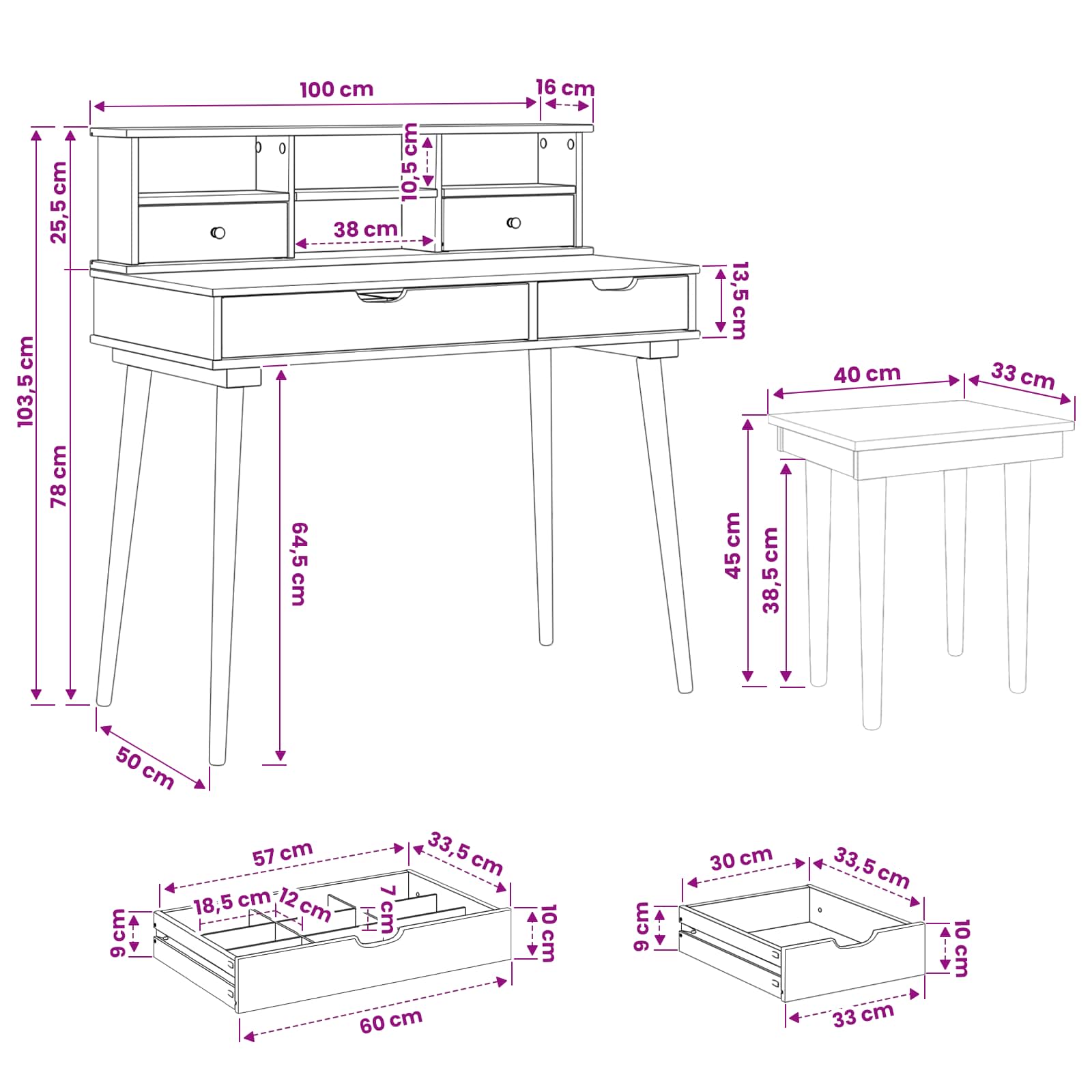 Tualetės rinkinys FAUSKE 3 pcs Balta 100 x 50 x 103,5 cm