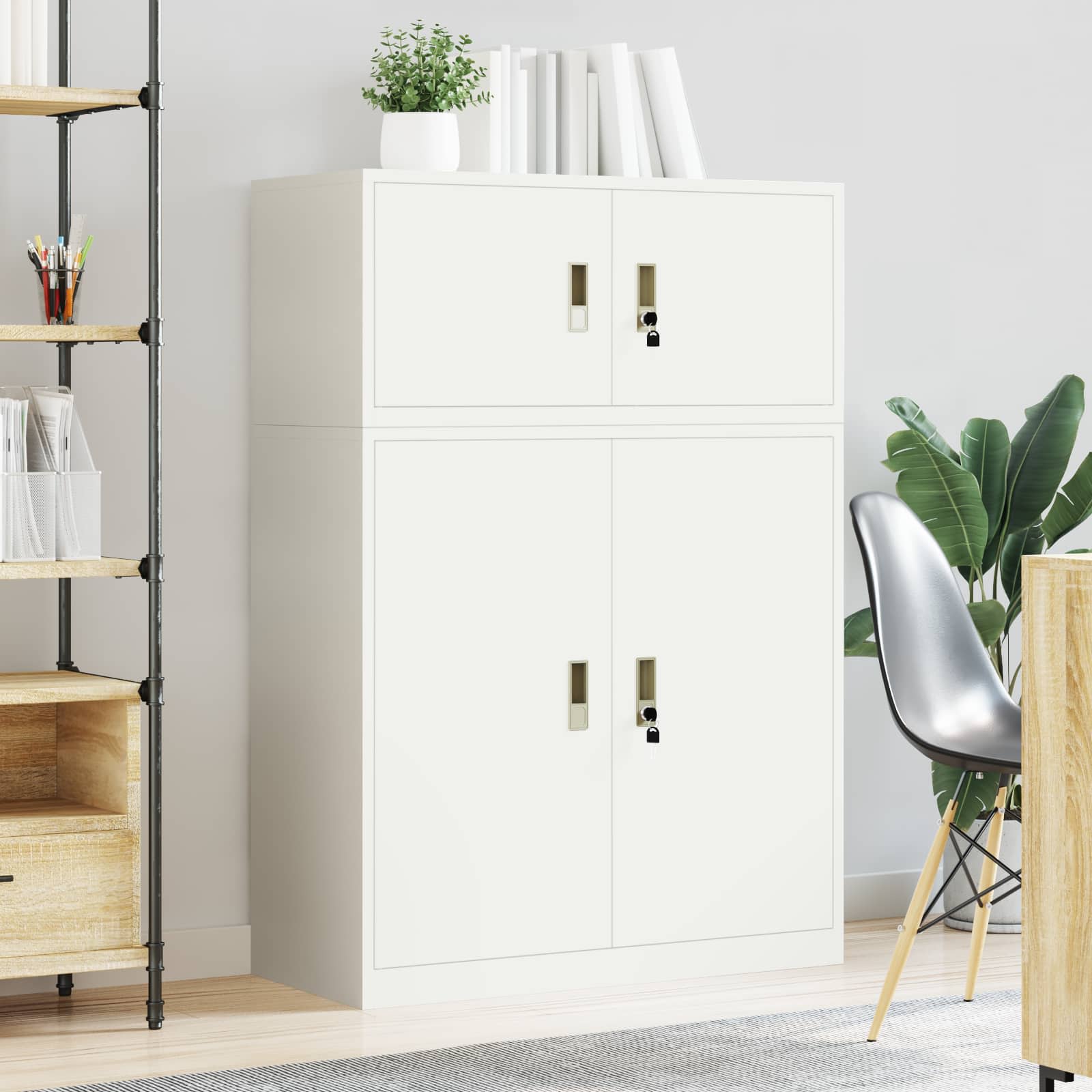 Oppbevaringsskap 2 vnt. Baltas 90 x 40 x 130 cm Plienas