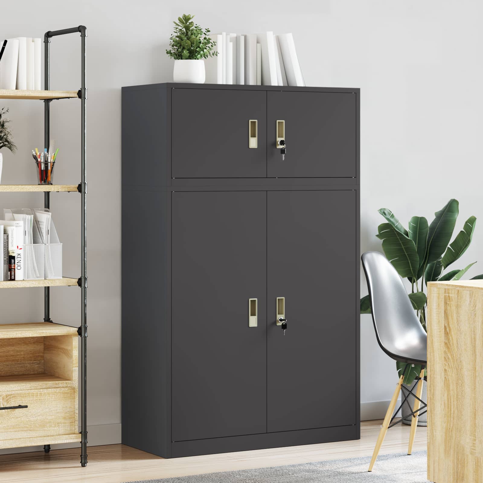 Oppbevaringsskap 2 vnt. Juodas 90 x 40 x 145 cm Plienas