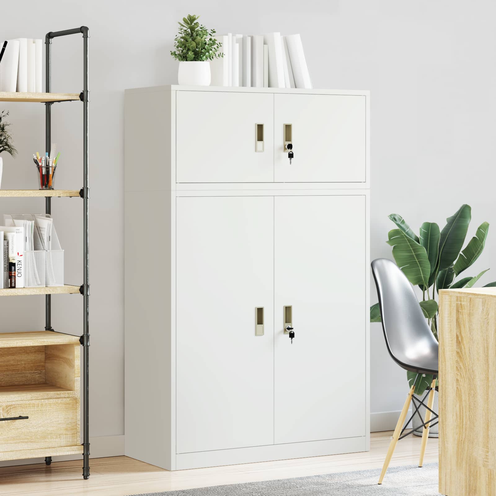 Oppbevaringsskap 2 vnt. Baltas 90 x 40 x 145 cm Plienas