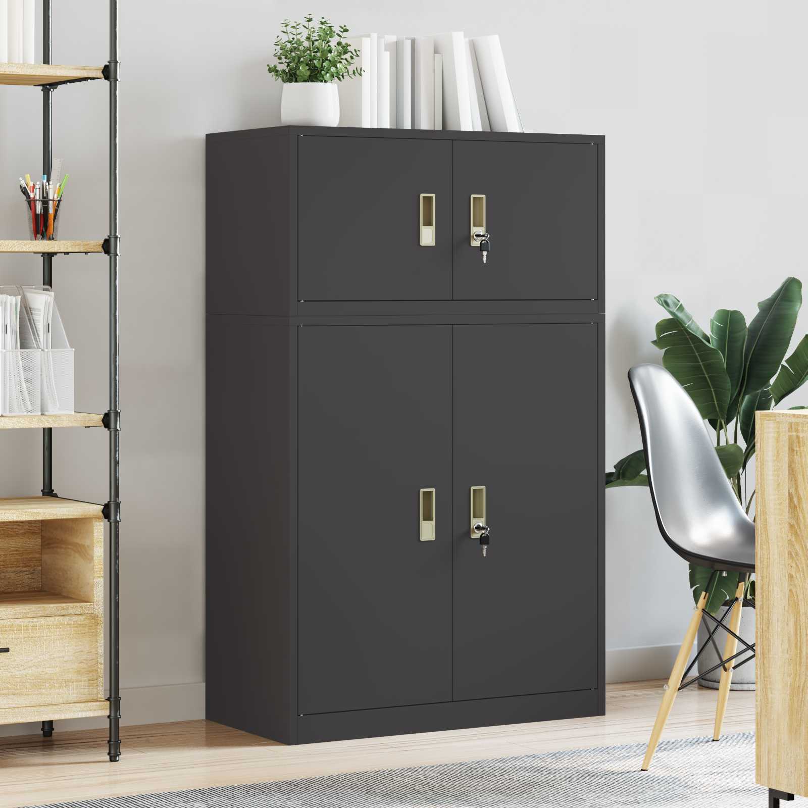 Oppbevaringsskap 2 vnt. Juodas 80 x 40 x 130 cm Plienas