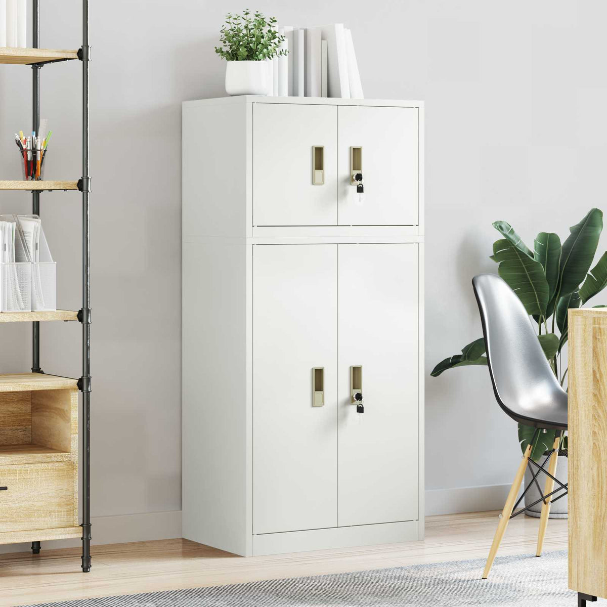 Oppbevaringsskap 2 vnt. Baltas 60 x 40 x 130 cm Plienas
