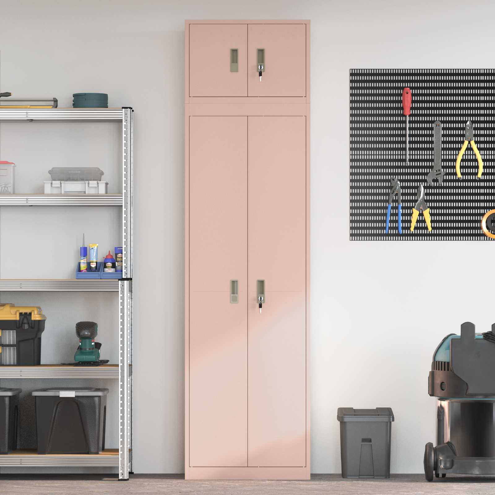 Oppbevaringsskap 2 vnt. Rožinė 60 x 40 x 220 cm Plienas