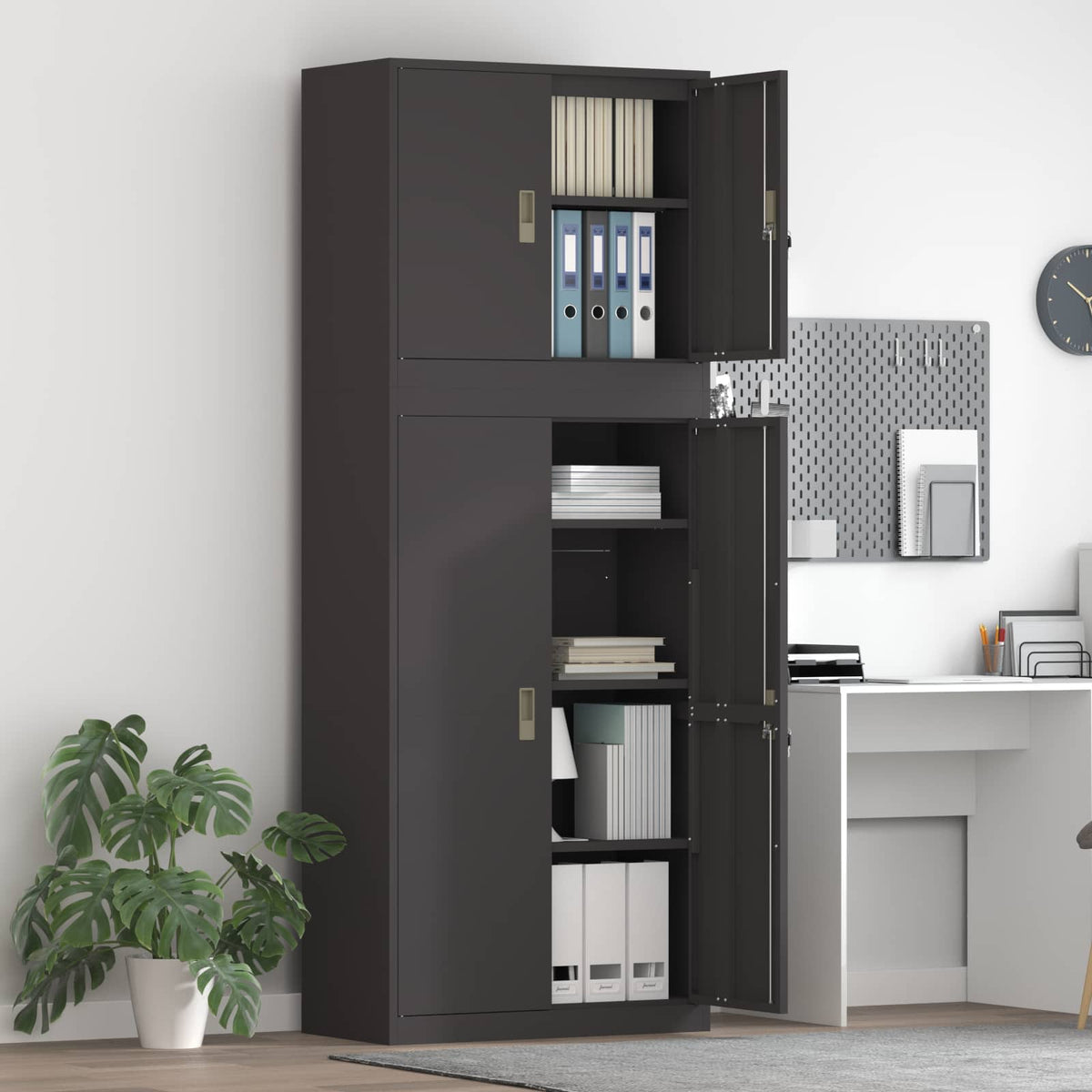 Oppbevaringsskap 2 vnt. Juoda 80 x 40 x 210 cm Plienas