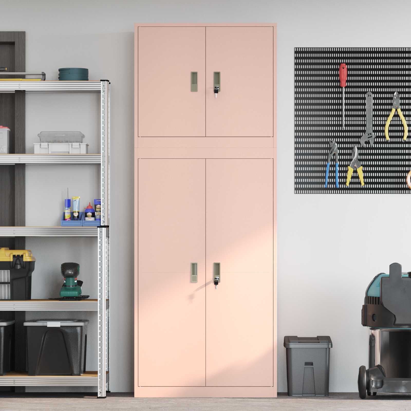 Oppbevaringsskap 2 vnt. Rožinė 80 x 40 x 210 cm Plienas