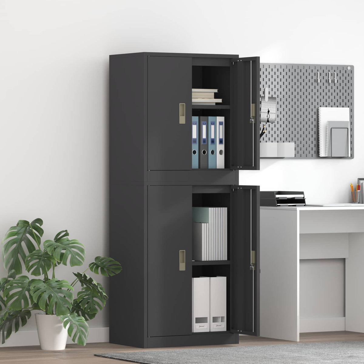 Oppbevaringsskap 2 vnt. Juoda 60 x 40 x 160 cm Plienas
