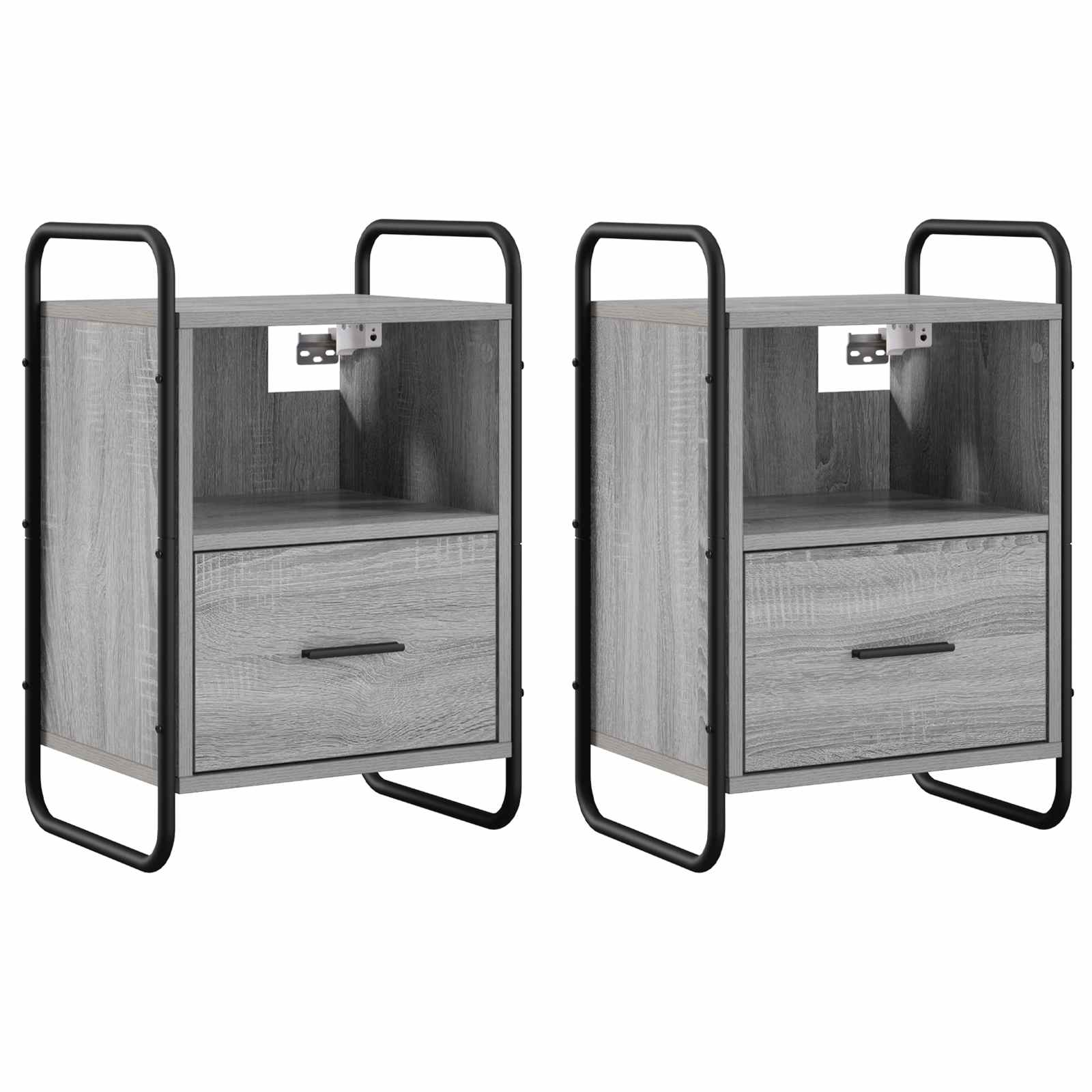 Kabantis naktinis staliukas 2 vnt. Pilka Sonoma 40 x 30 x 60 cm