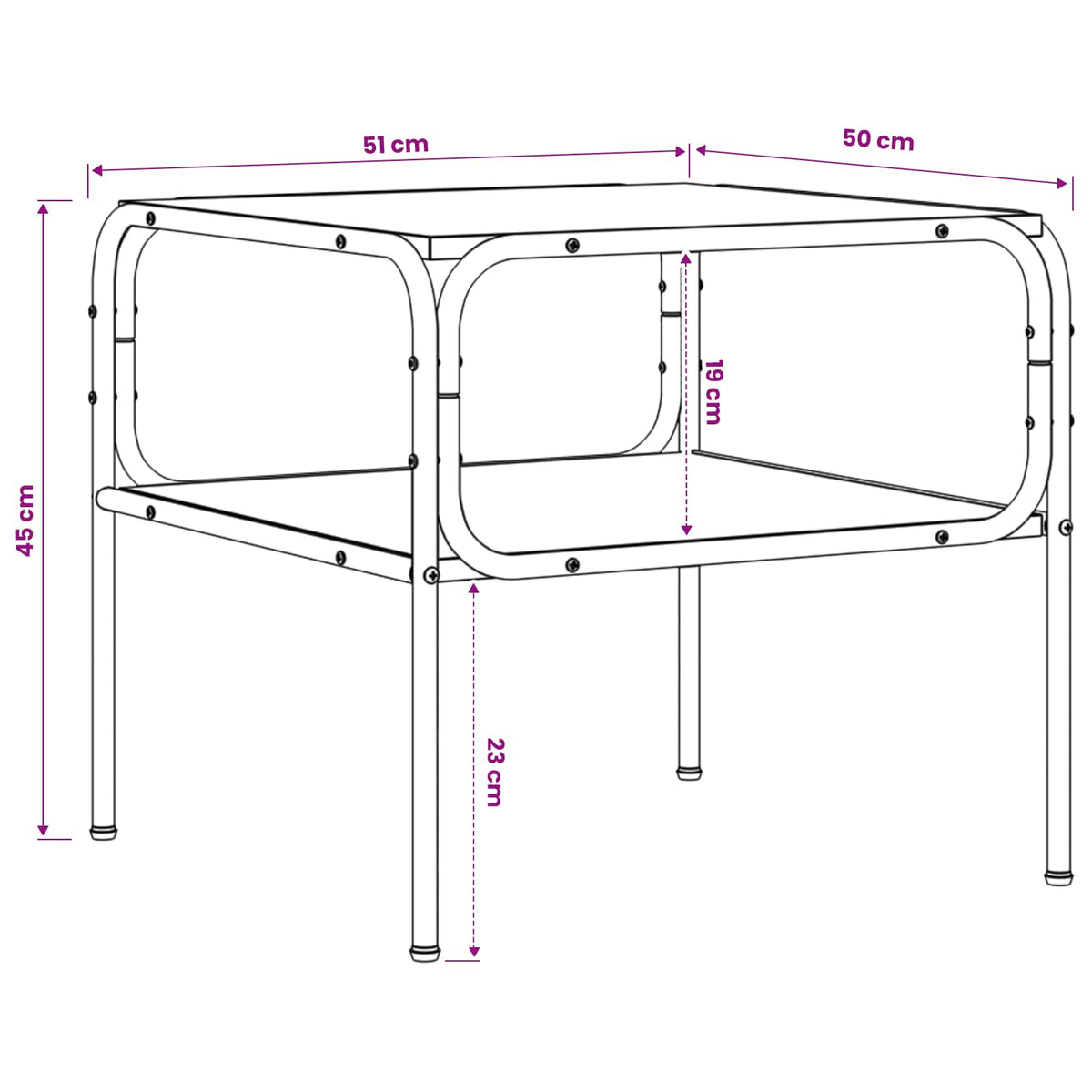 Šoninis stalas Artisano ąžuolo 100 x 50 x 46 cm