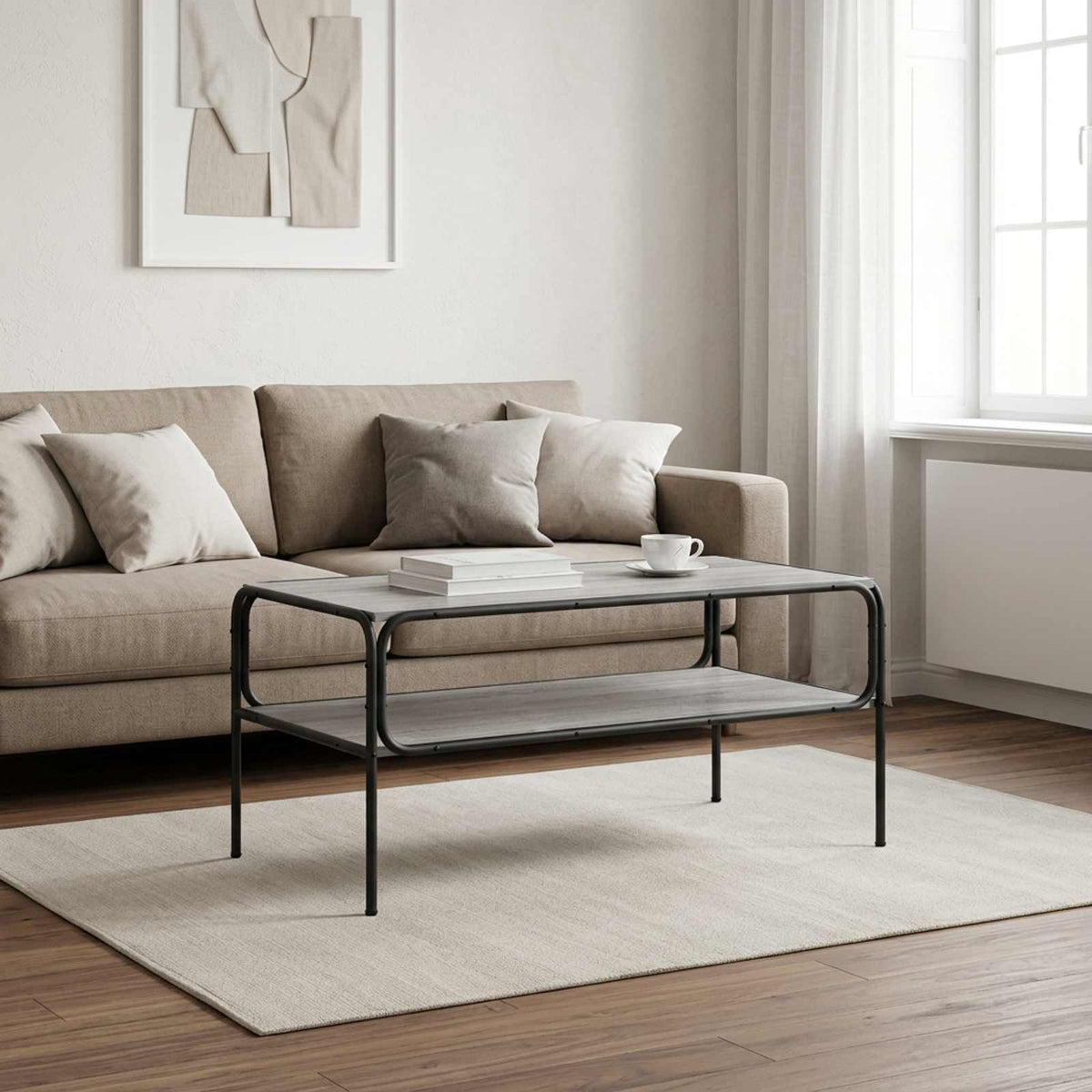 Šoninis stalas Pilka Sonoma 100 x 50 x 46 cm Apdirbta mediena