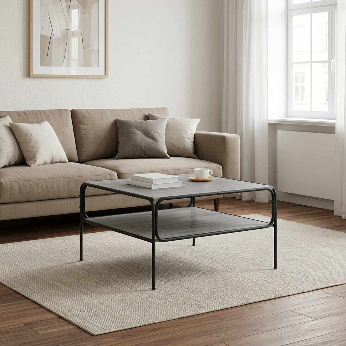 Šoninis stalas Pilka Sonoma 100 x 50 x 46 cm Apdirbta mediena