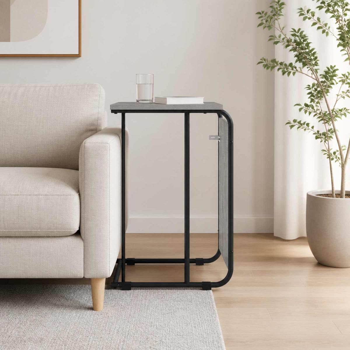 Šoninis stalas Pilka Sonoma 40 x 31 x 55 cm Apdirbta mediena
