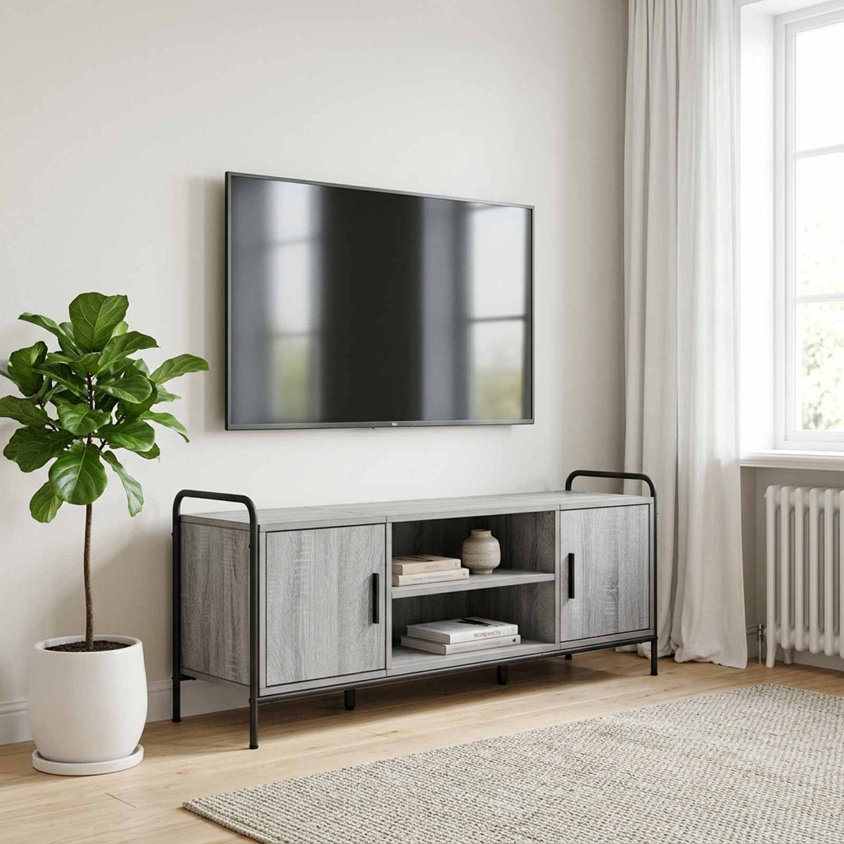 Televizoriaus spintelė 119 x 33 x 50 cm Pilka Sonoma