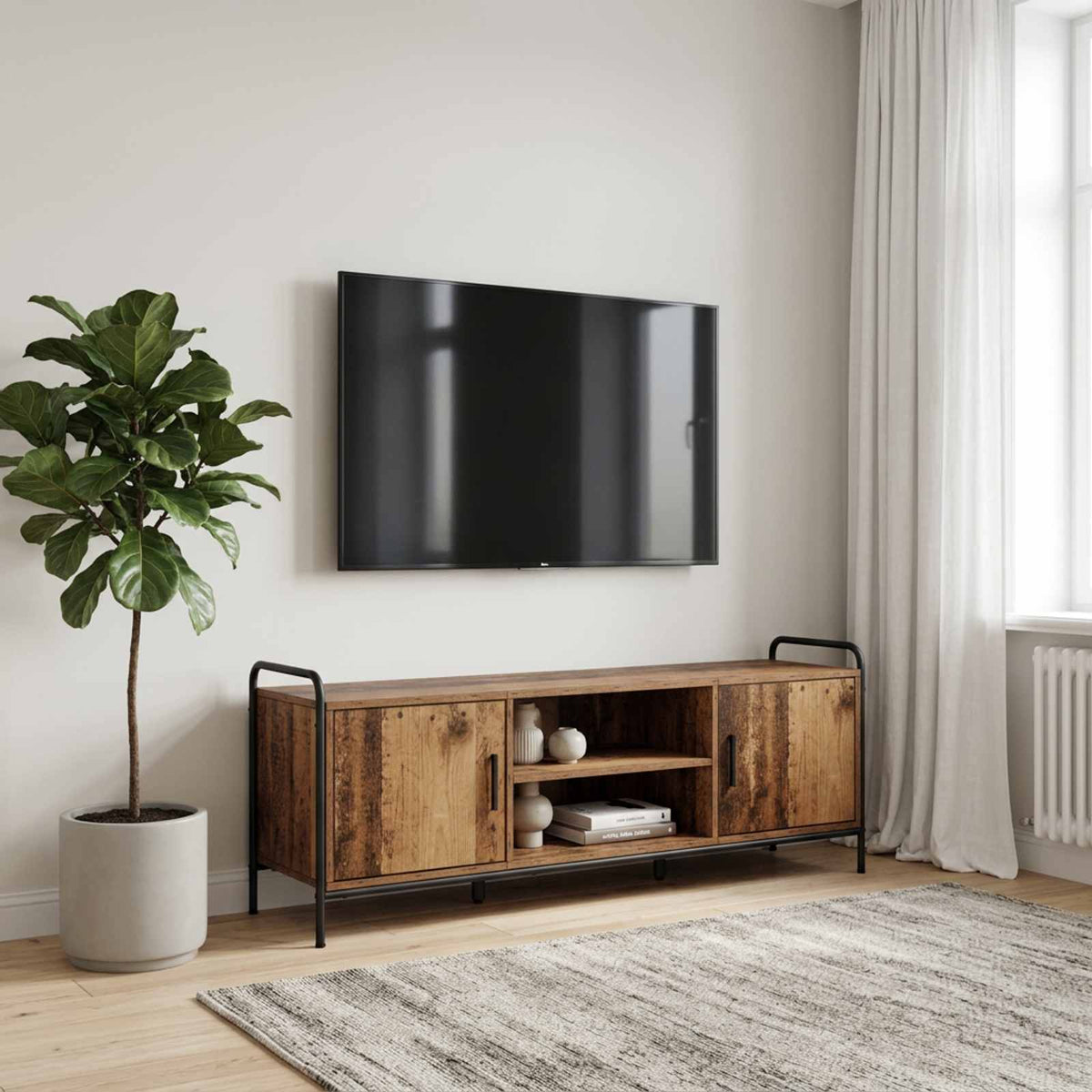 Televizoriaus spintelė 133 x 33 x 50 cm Sendintos medienos