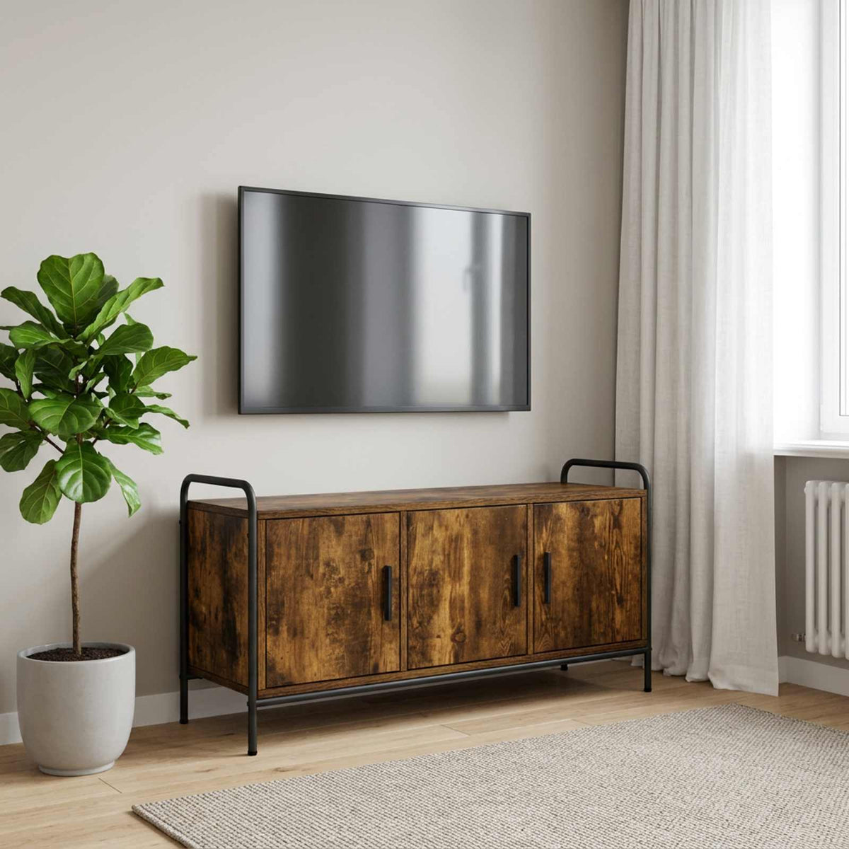 Televizoriaus spintelė 79,5 x 33 x 50 cm Dūminio ąžuolo