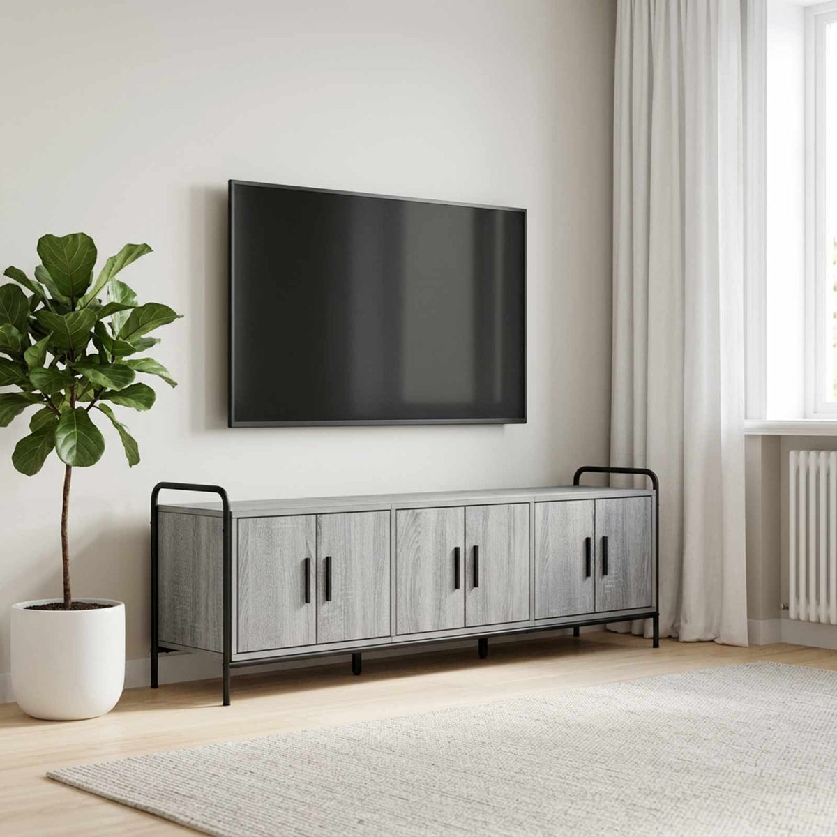 Televizoriaus spintelė 146 x 33 x 50 cm Pilka Sonoma