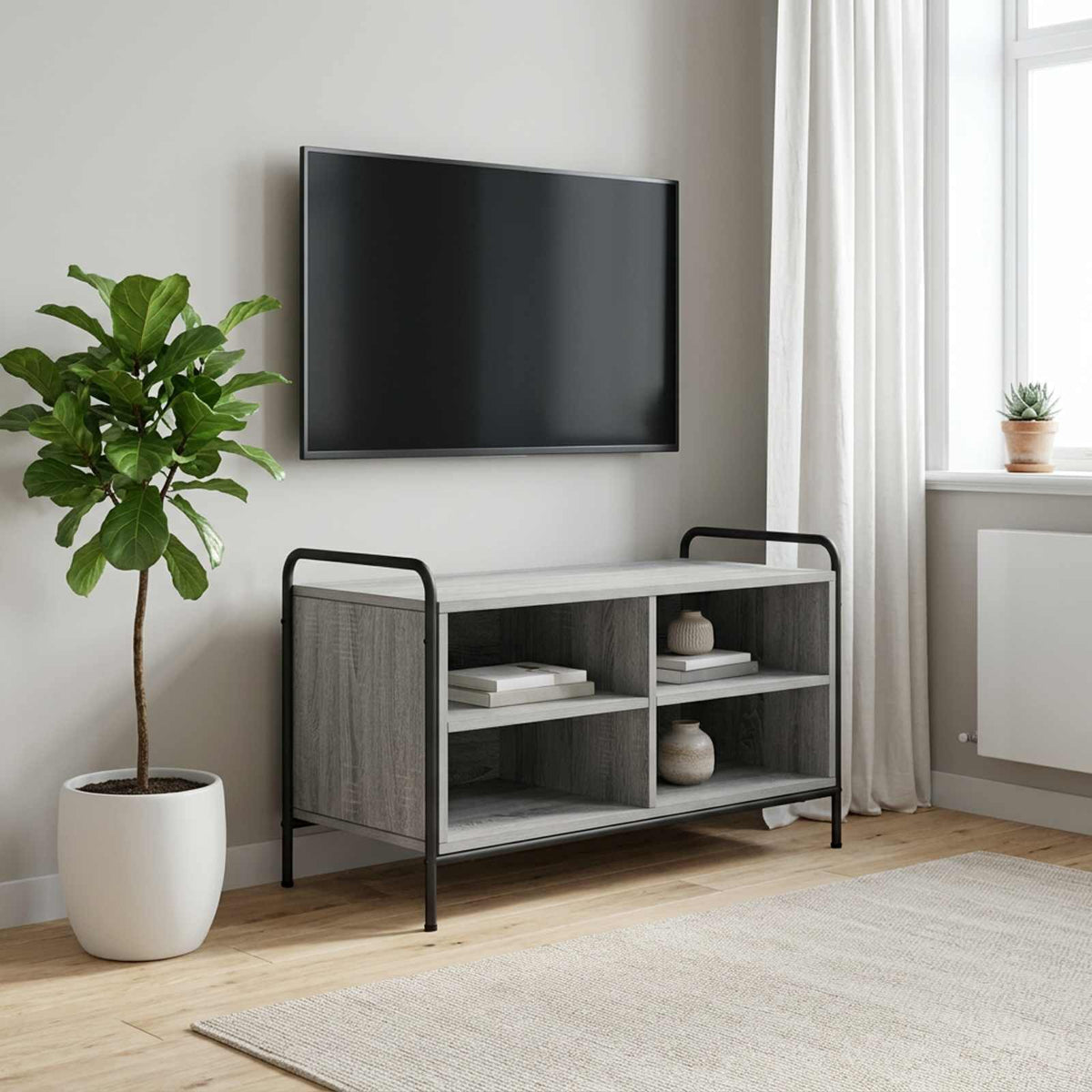Televizoriaus spintelė 140 x 39,5 x 50 cm Pilka Sonoma