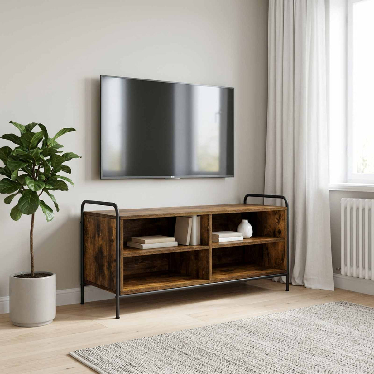 Televizoriaus spintelė 140 x 39,5 x 50 cm Dūminio ąžuolo