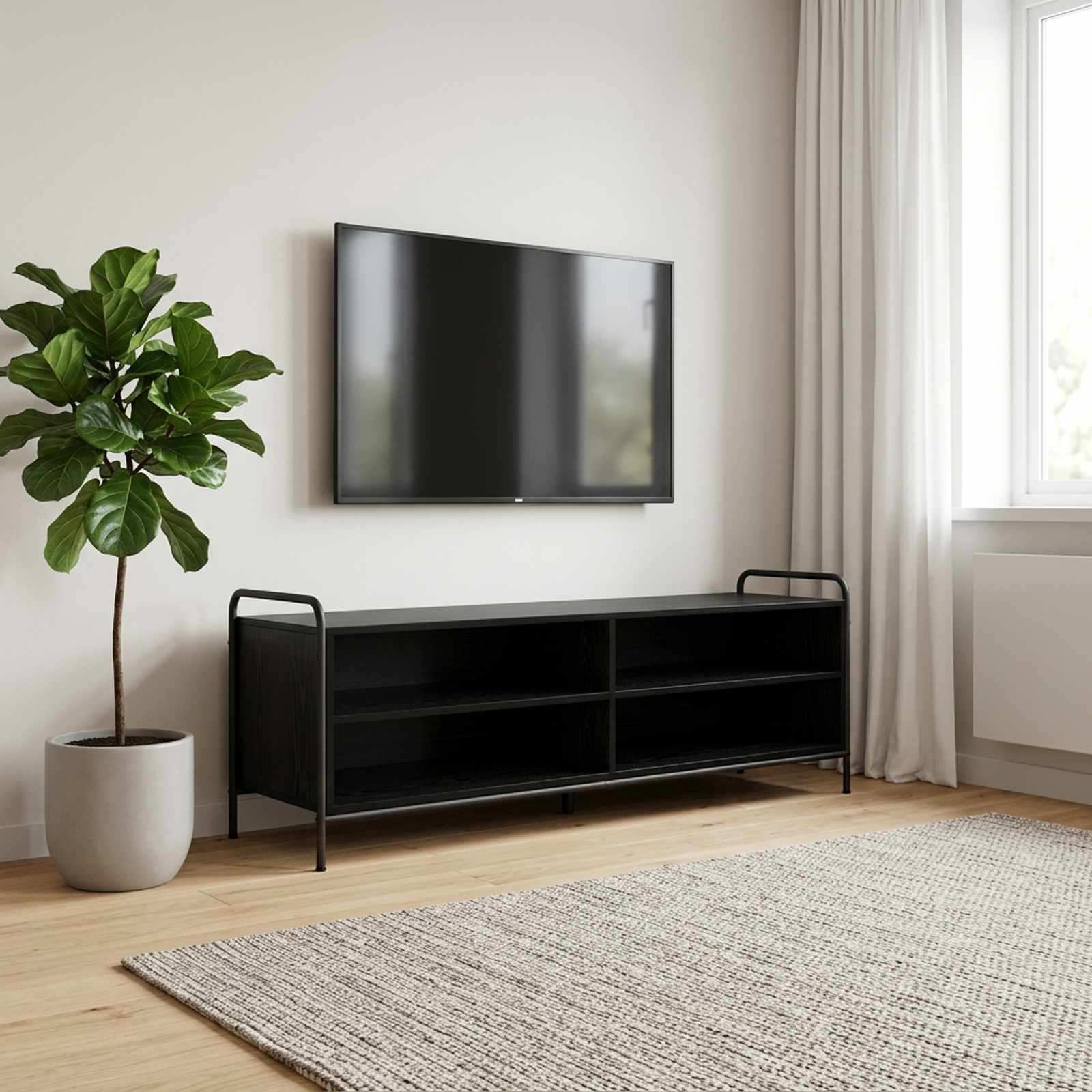 Televizoriaus spintelė 140 x 39,5 x 50 cm Juodojo ąžuolo