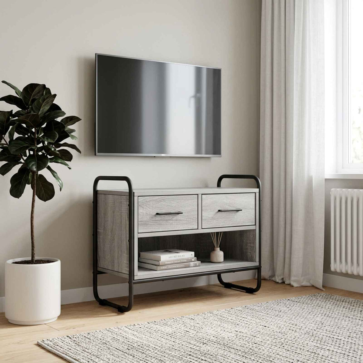 Televizoriaus spintelė 60 x 30 x 50 cm Pilka Sonoma
