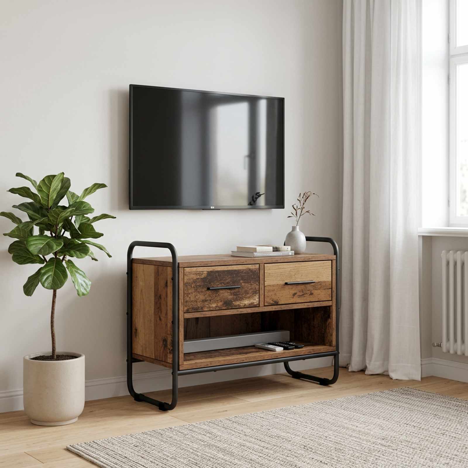 Televizoriaus spintelė 60 x 30 x 50 cm Sendintos medienos