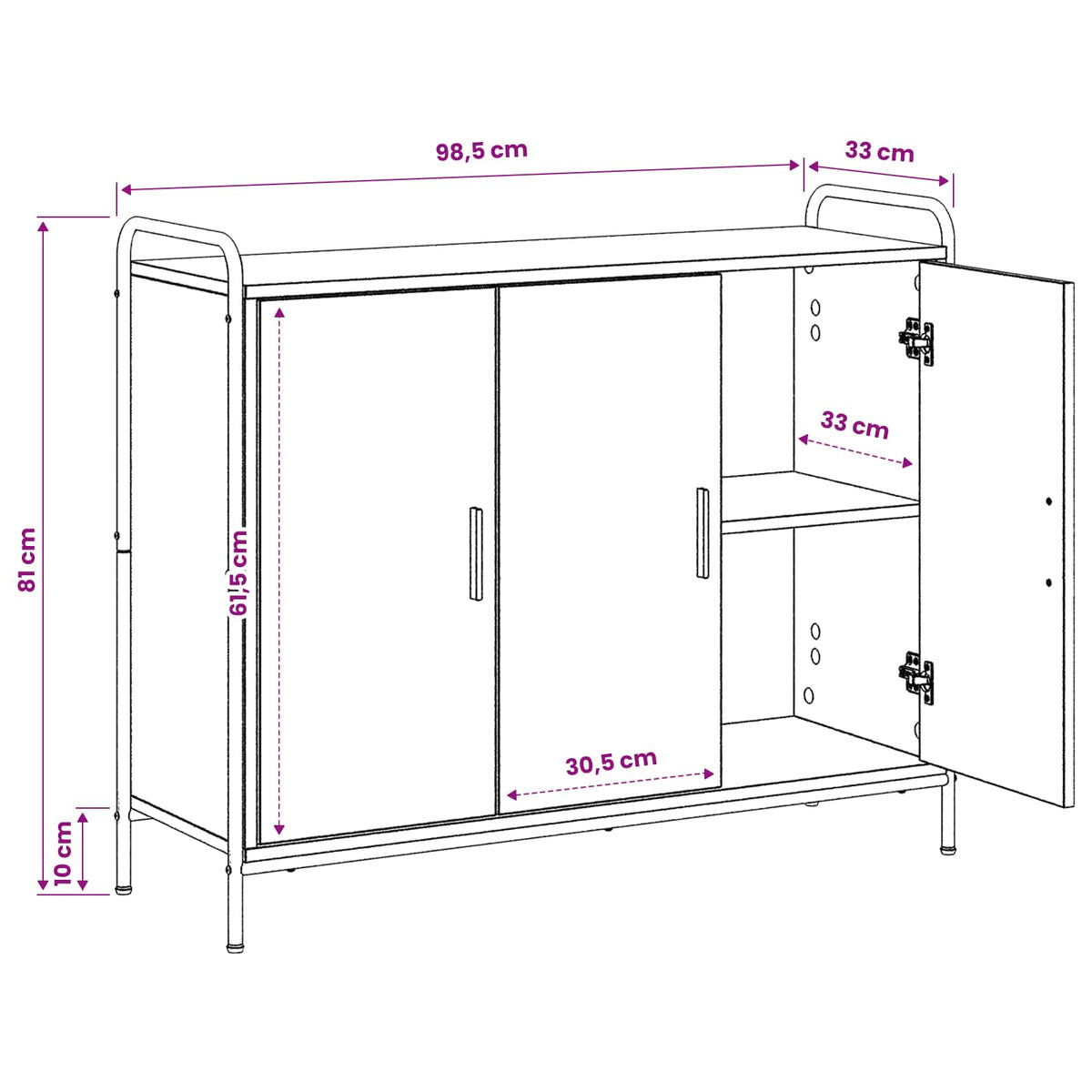 Kabalas Pilka Sonoma 97 x 33 x 81 cm Apdirbta mediena