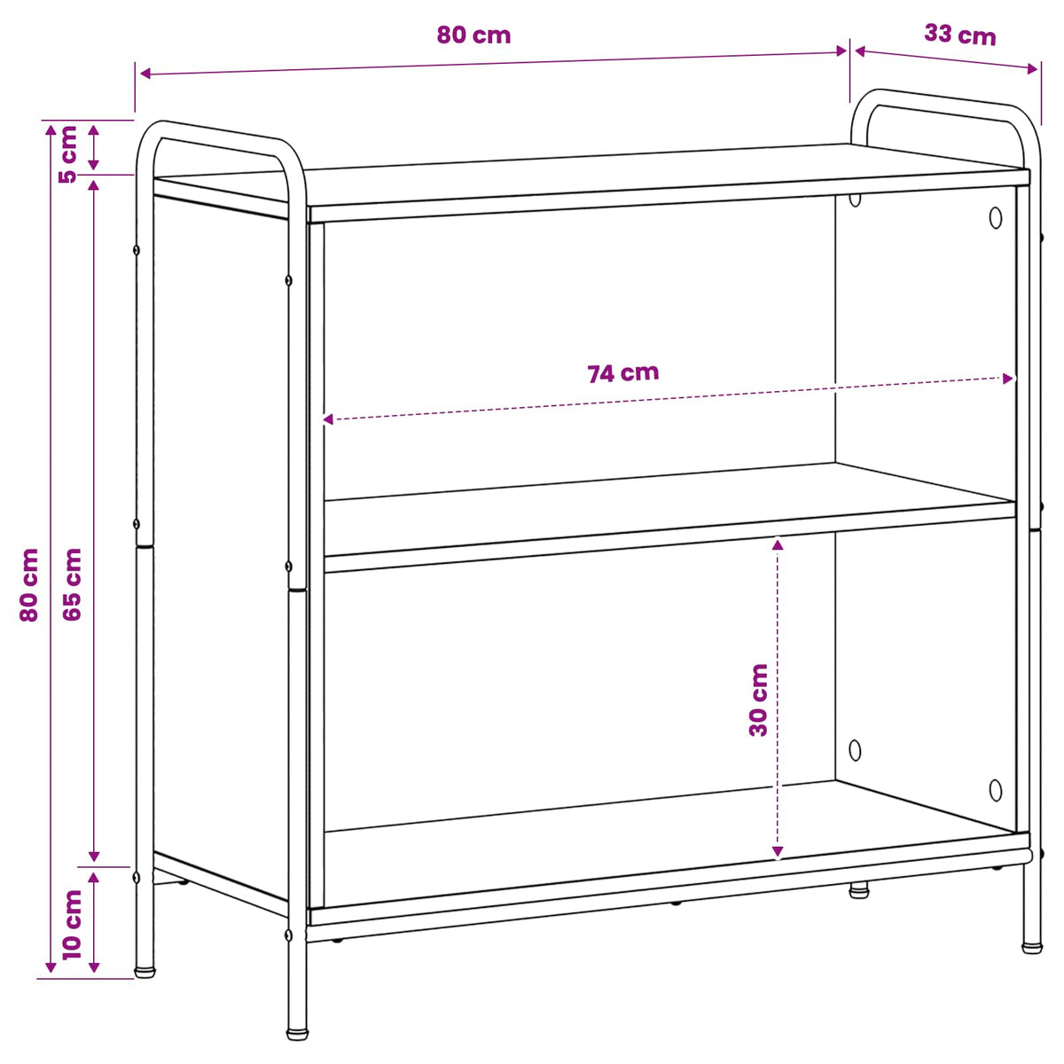 Knygų spinta 80 x 33 x 80 cm Apdirbta mediena Dūminio ąžuolo