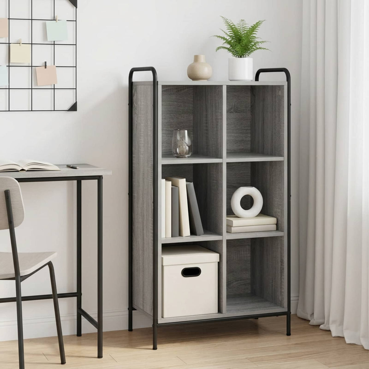 Knygų spinta 57 x 33 x 111 cm Apdirbta mediena Pilka Sonoma
