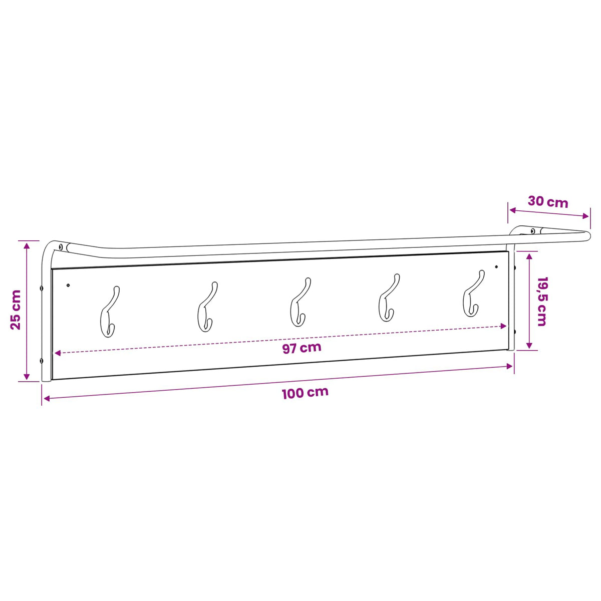 Paltas Pilka Sonoma 100 x 30 x 25 cm Apdirbta mediena