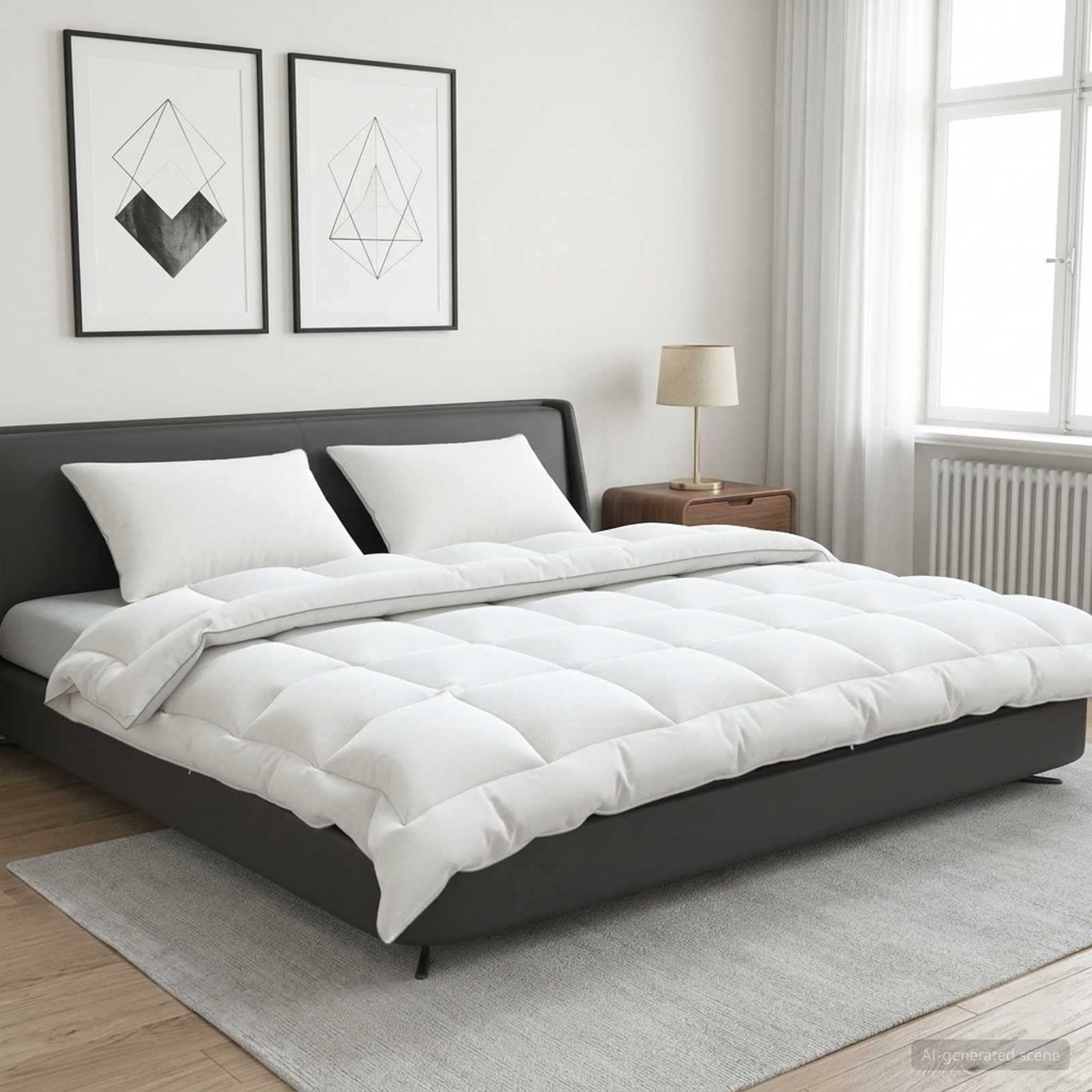 Antklodė 200x220 cm Žiema 450 GSM Australų vilna Balta