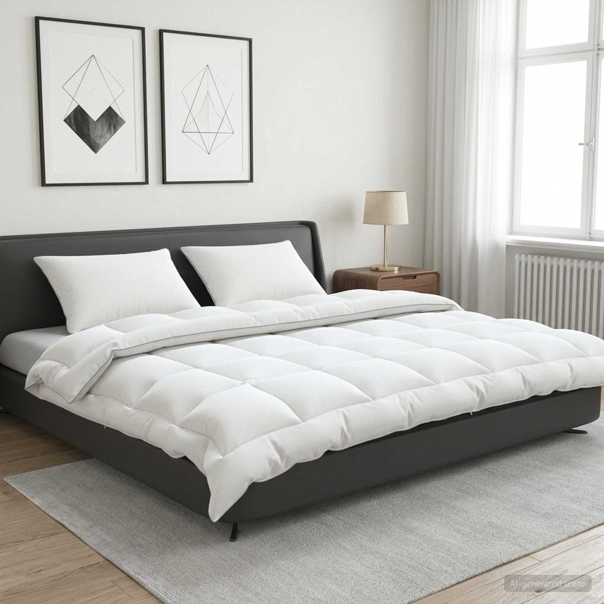 Antklodė 220x260 cm Žiema 450 GSM Australų vilna Balta