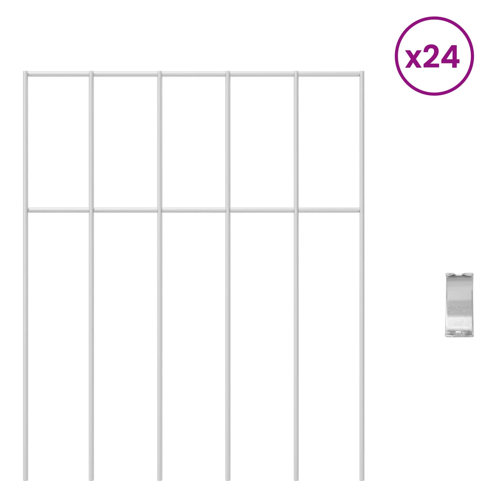 Sodo tvoros plokštė 24 pcs Galvanizuotas plienas Sidabrinė