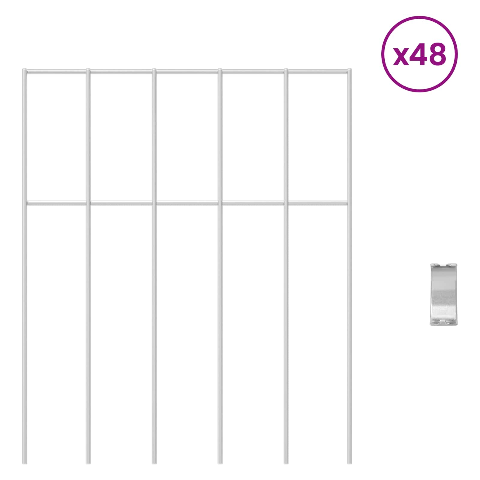 Sodo tvoros plokštė 48 pcs Galvanizuotas plienas Sidabrinė