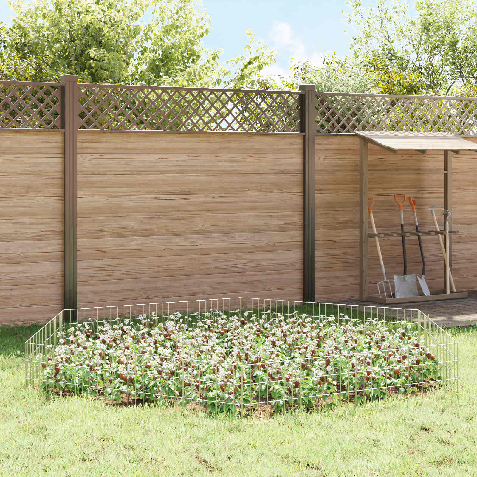 Sodo tvora su kuoliukais 12 pcs 35 x 30 cm Mesh Sidabrinė