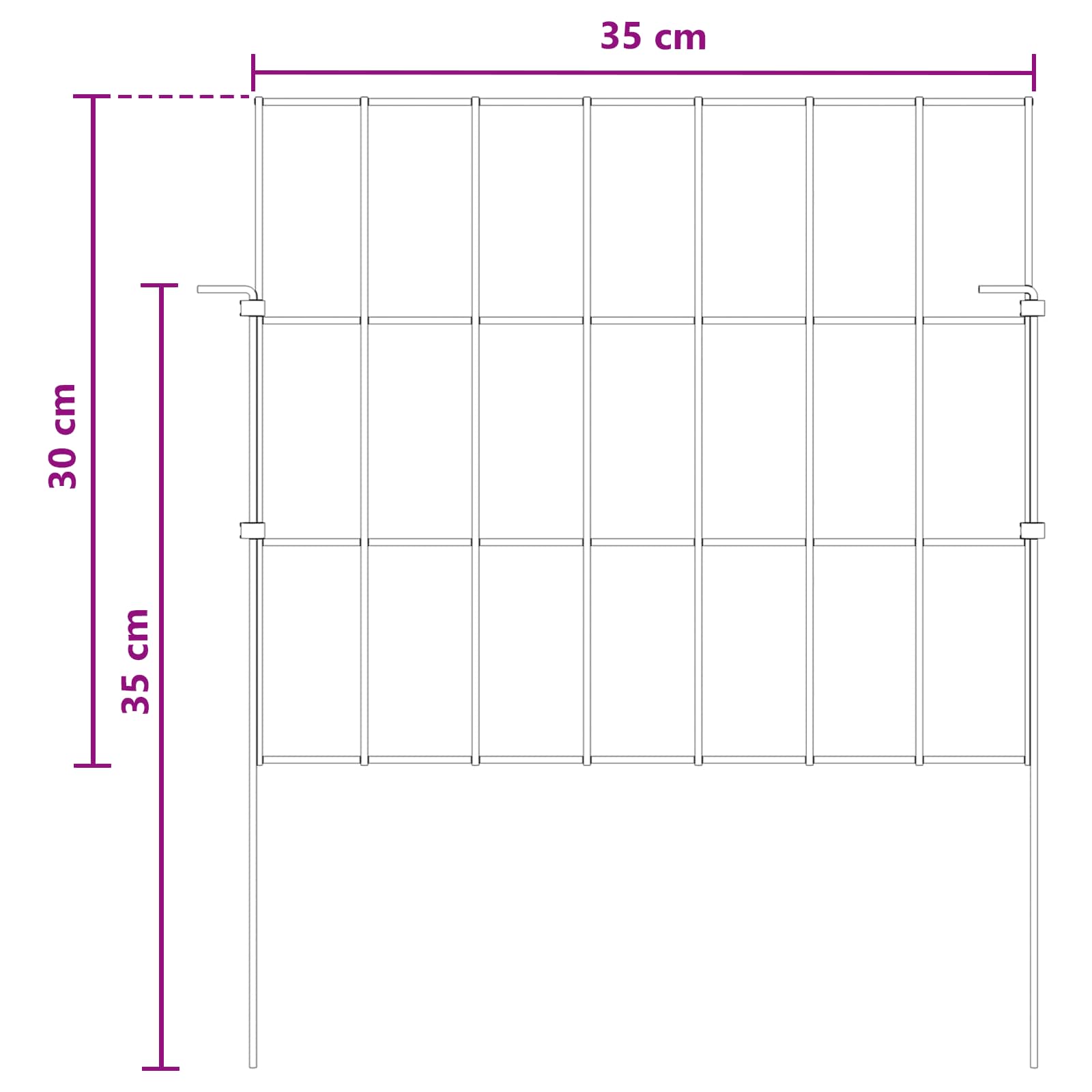 Sodo tvora su kuoliukais 12 pcs 35 x 30 cm Mesh Sidabrinė