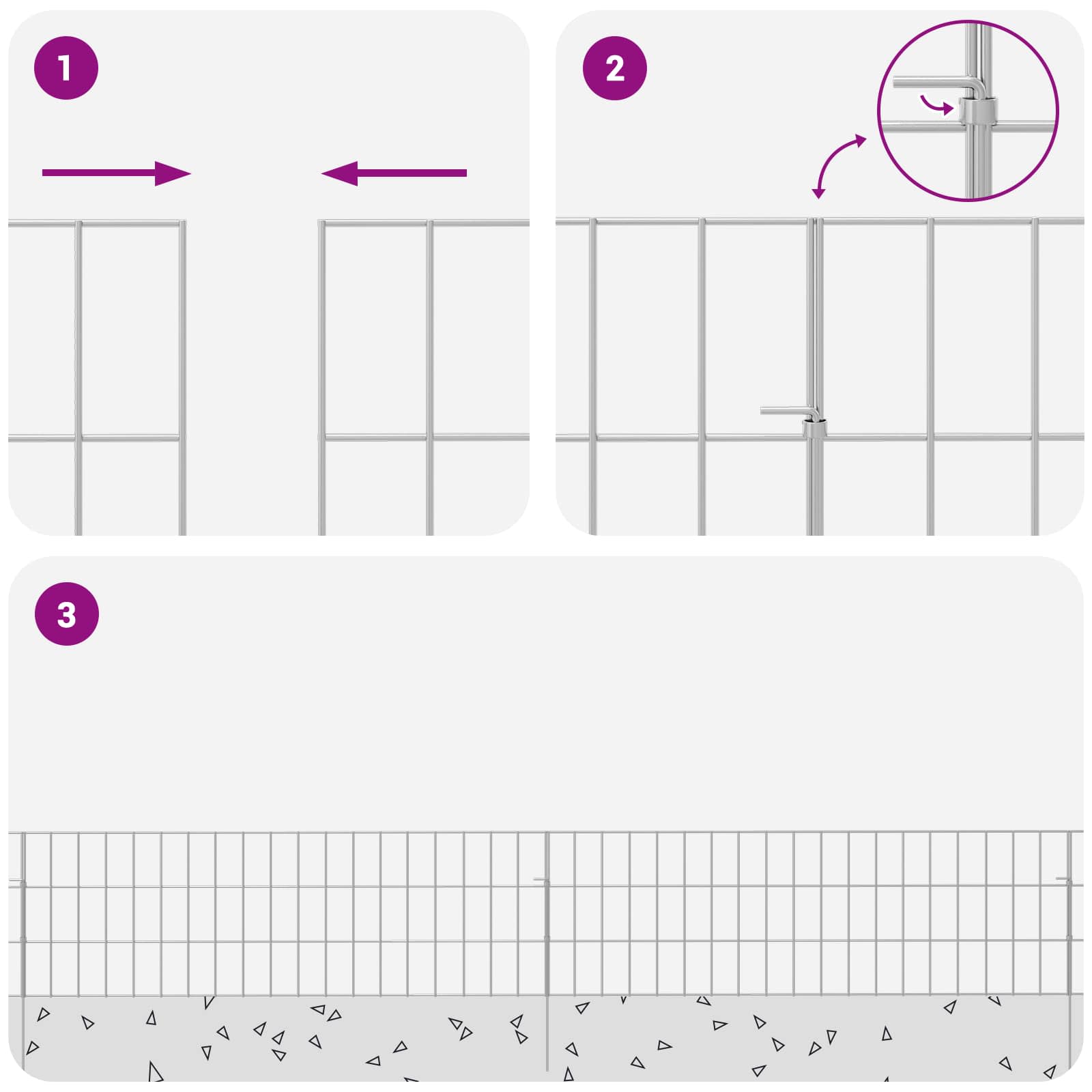 Sodo tvora su kuoliukais 24 pcs 95 x 30 cm Mesh Sidabrinė